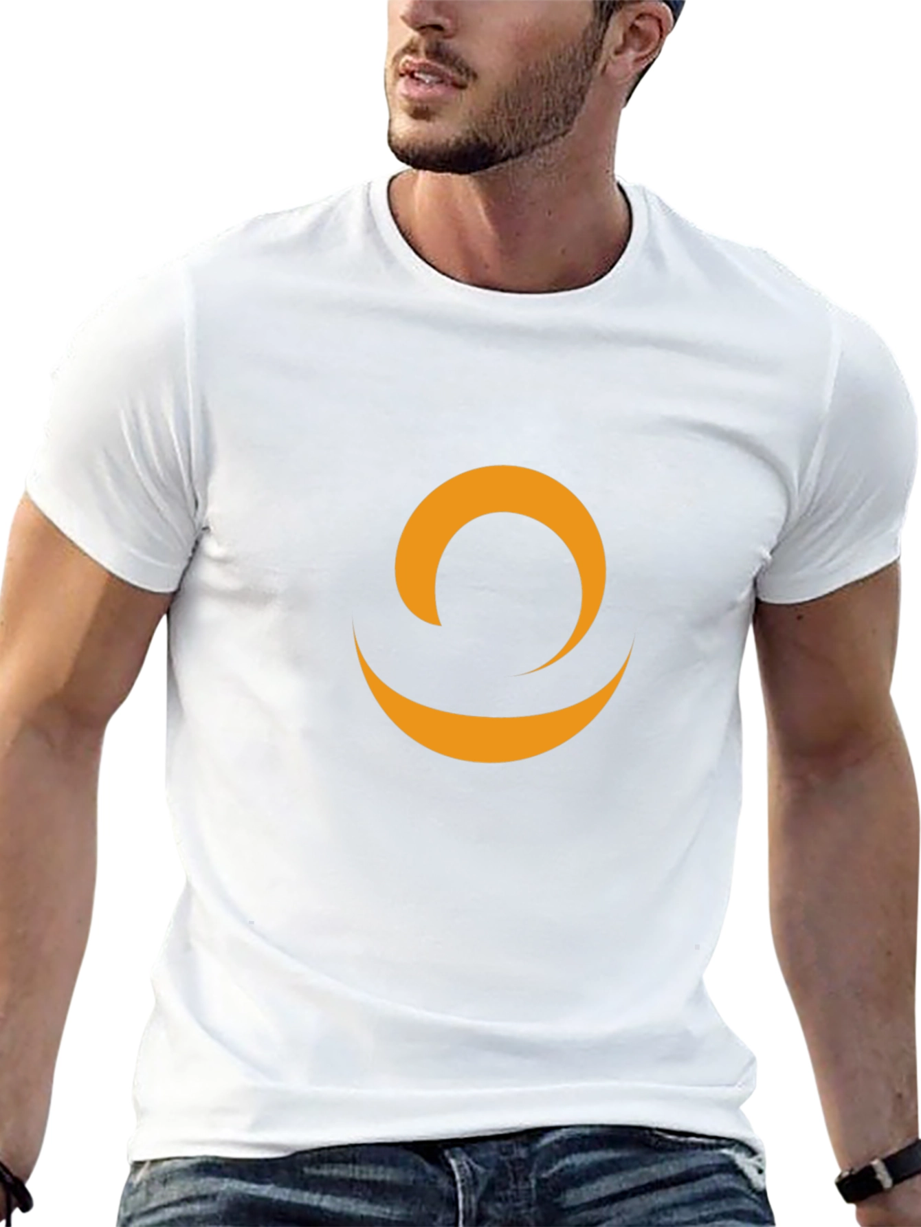Minimalist Crescent Moon Graphic Black Tee