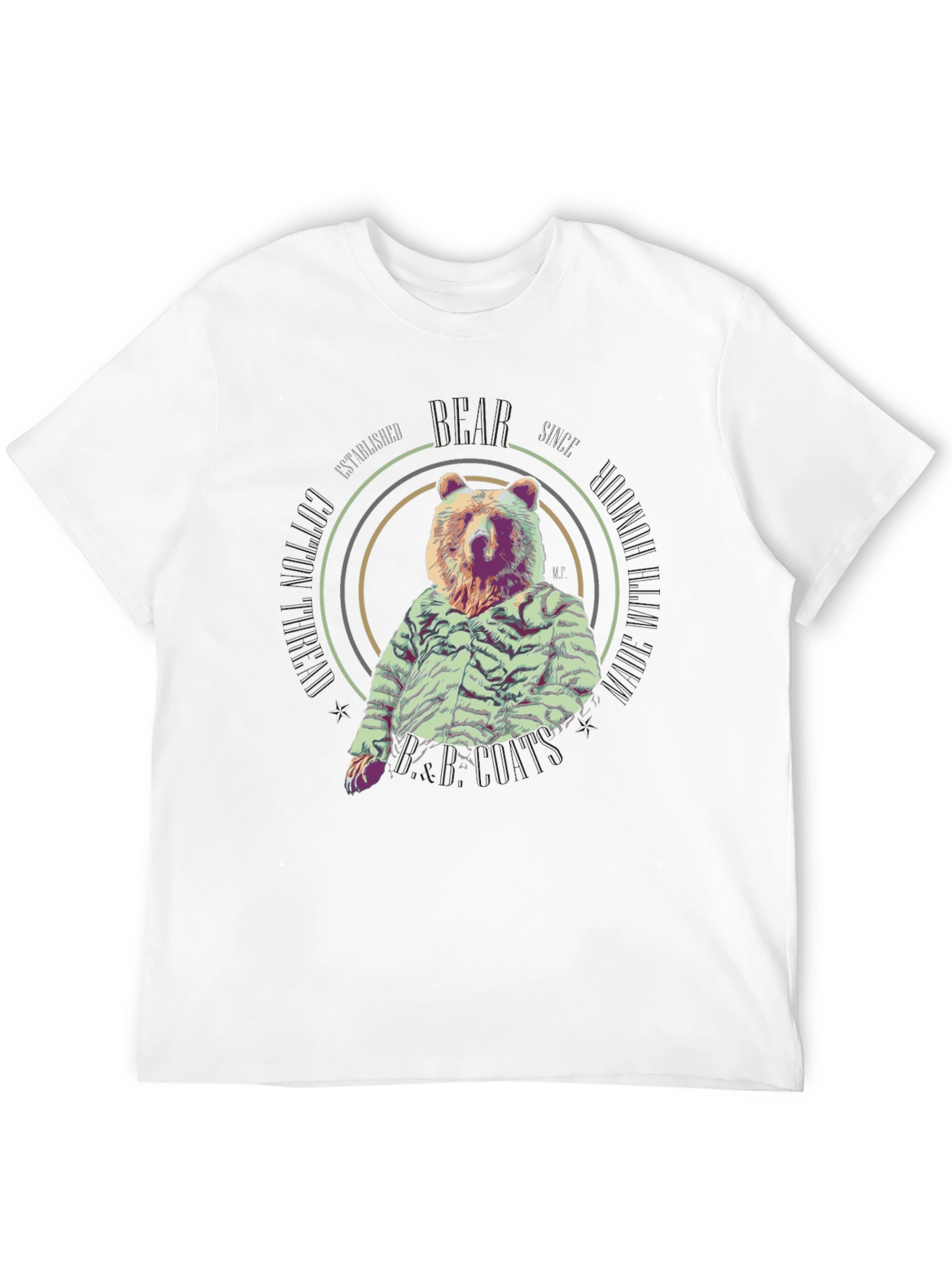 Bear in a Shirt Mens Black Tee