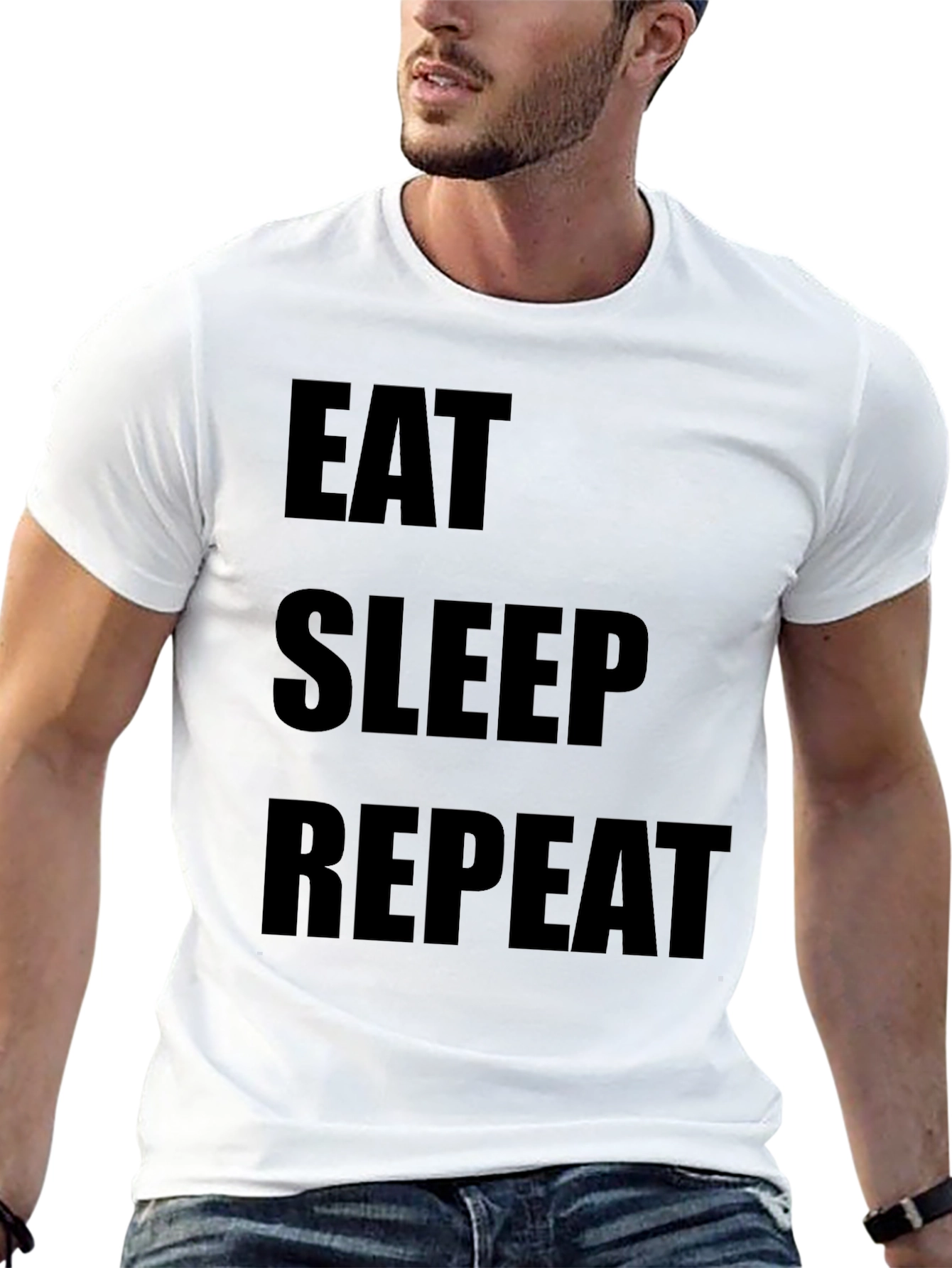Eat Sleep Repeat Black T-Shirt