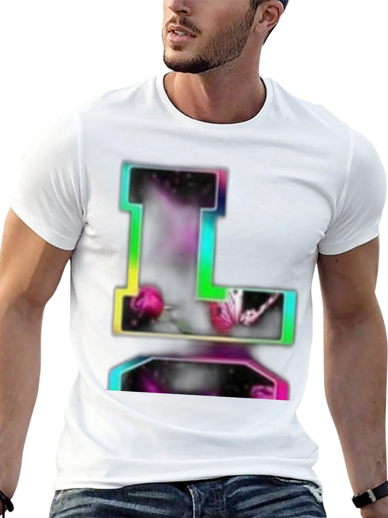 Rainbow Letter L Graphic T-Shirt