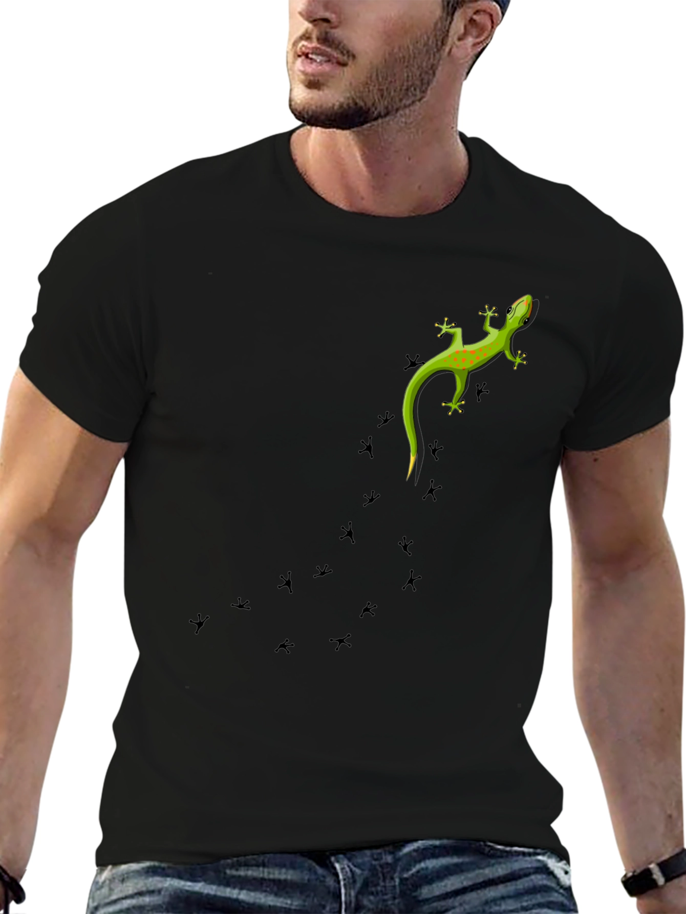 Lizard Print Black T-Shirt
