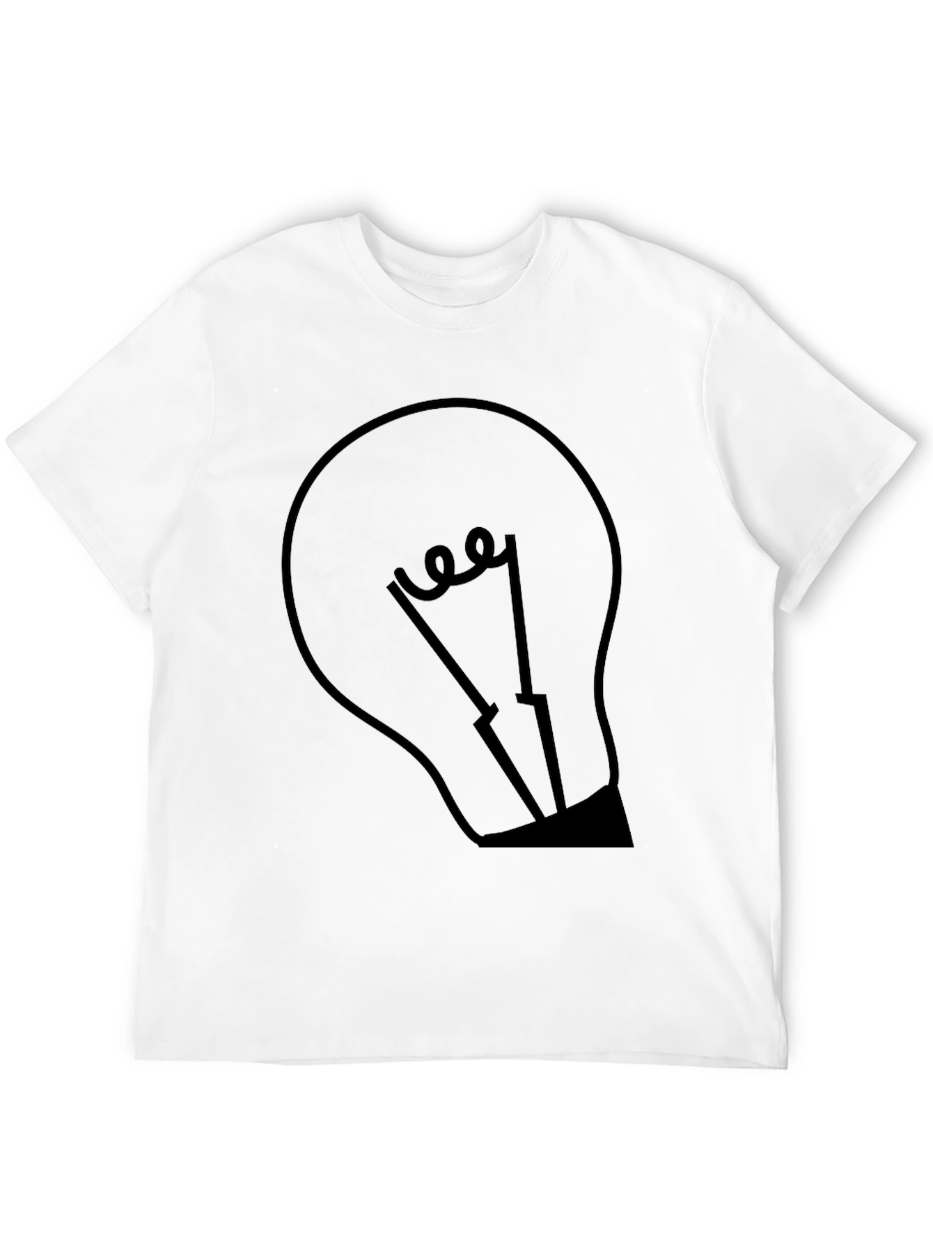 Mens Black Graphic Tee - Light Bulb Design