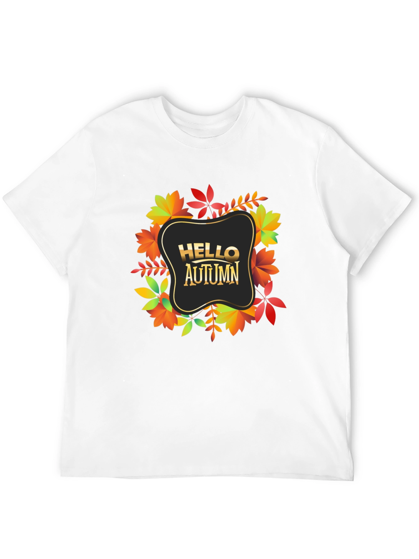 Hello Autumn Black Graphic Tee