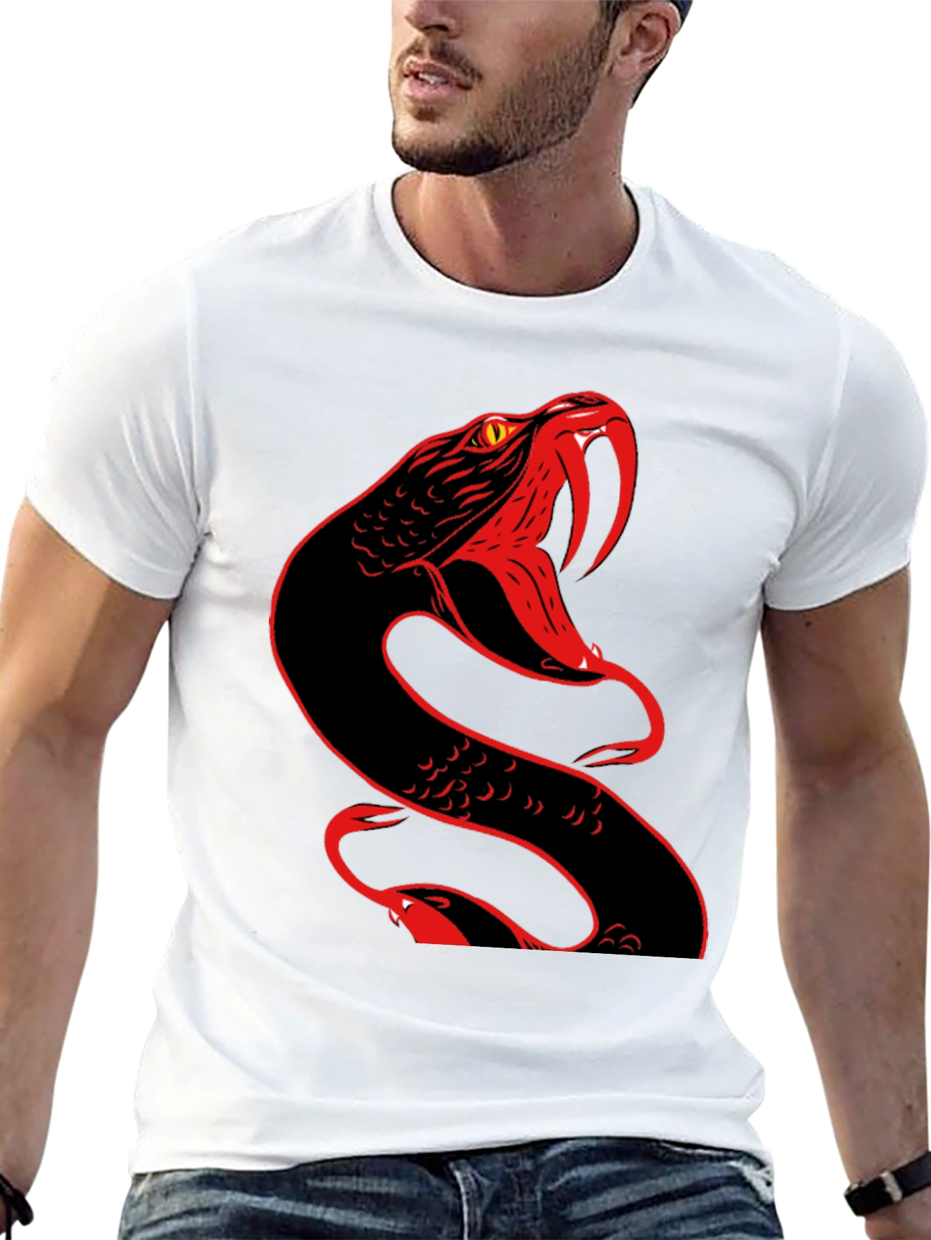 Snake Graphic T-Shirt - Bold & Edgy Design