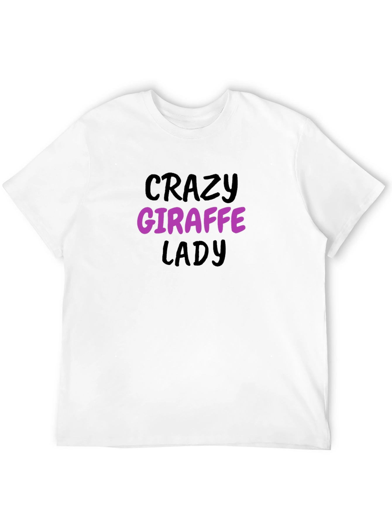 Crazy Giraffe Lady Black T-Shirt