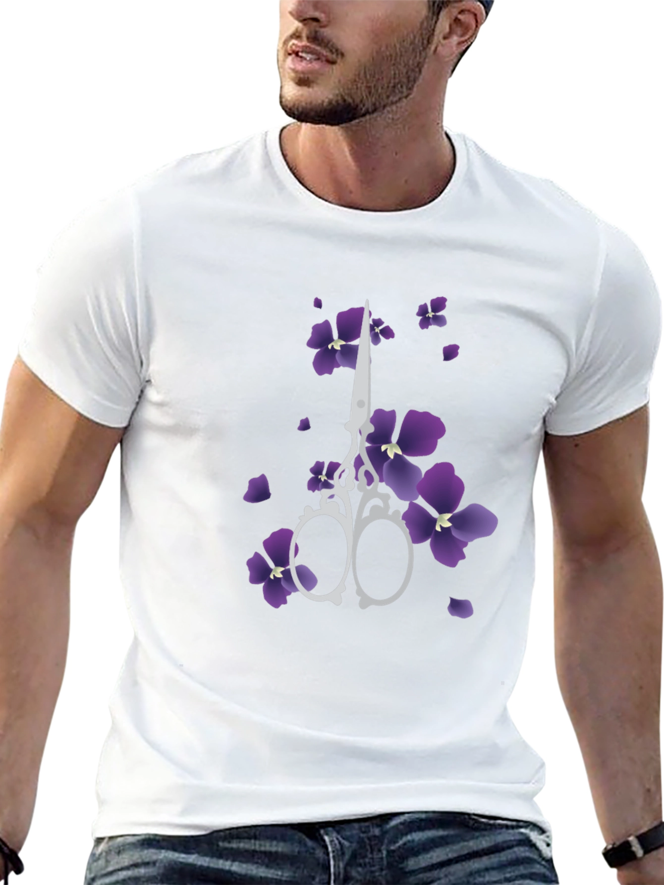 Floral Scissors Graphic Tee