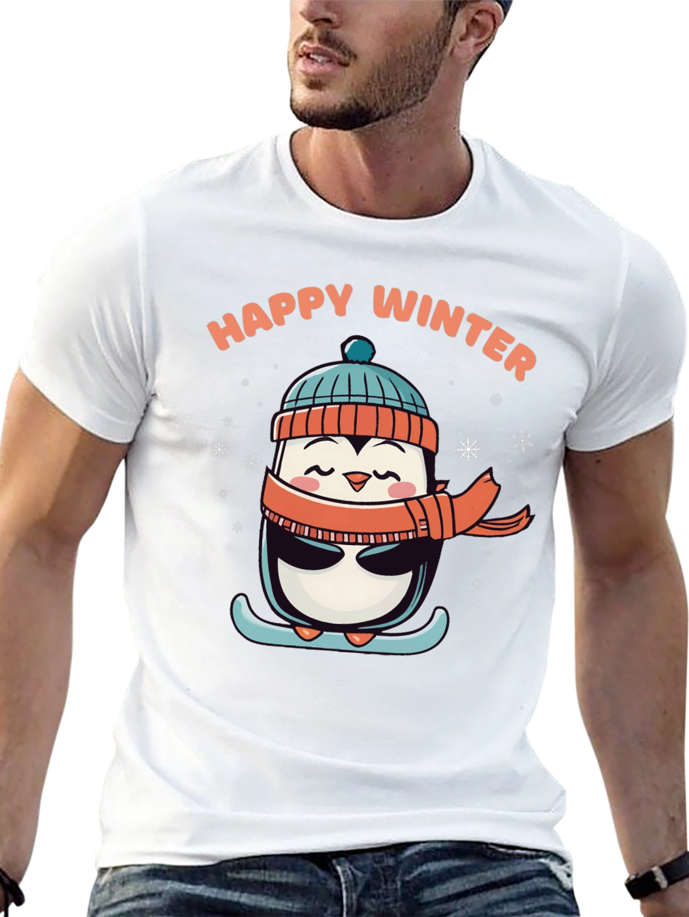 Happy Winter Penguin Graphic Tee