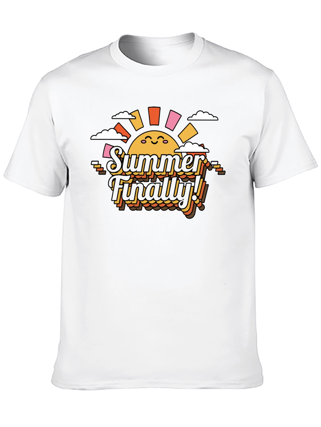Summer Finally! Graphic T-Shirt - Retro Sun Design
