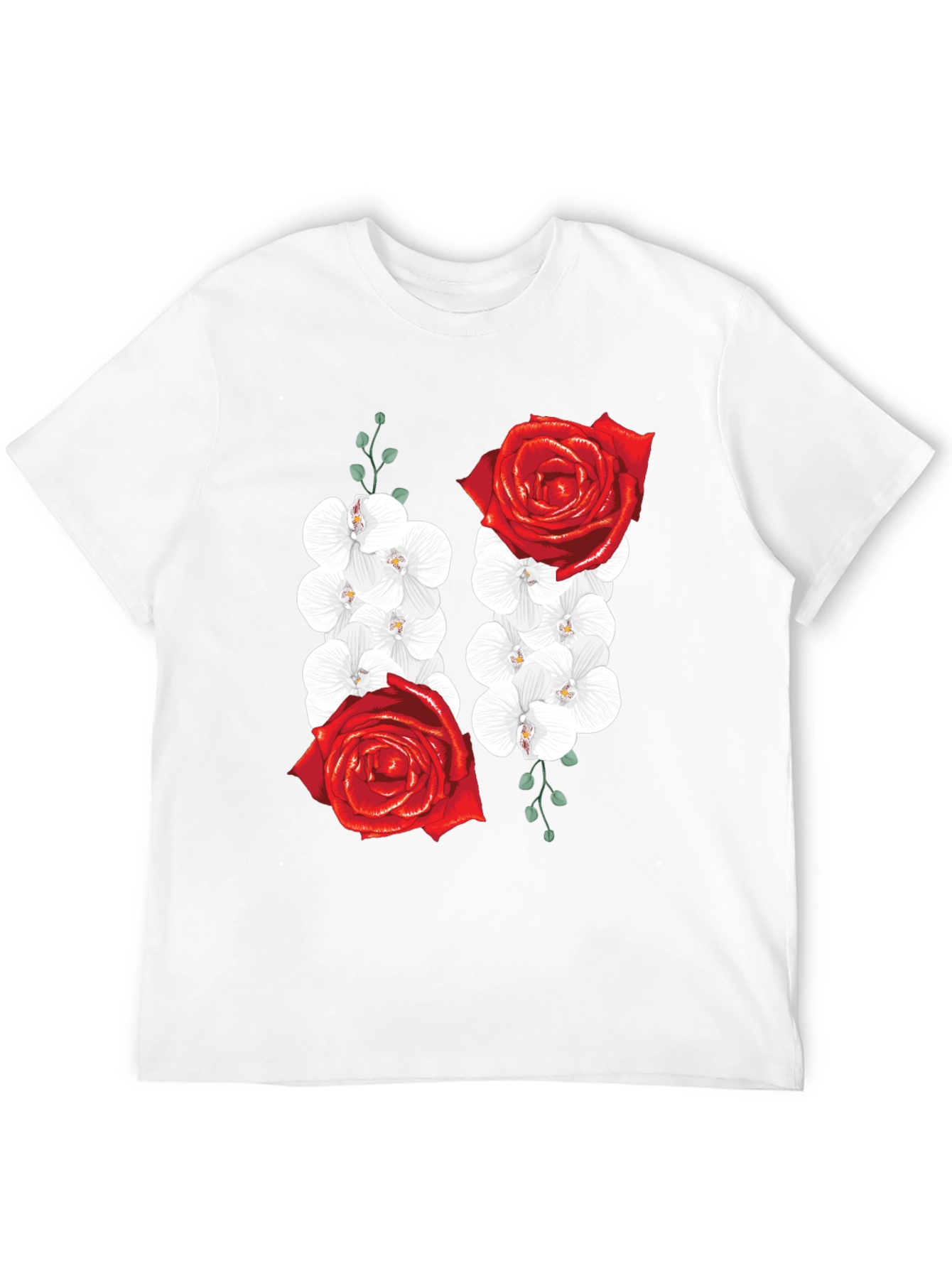 Floral Rose and Orchid Graphic Tee