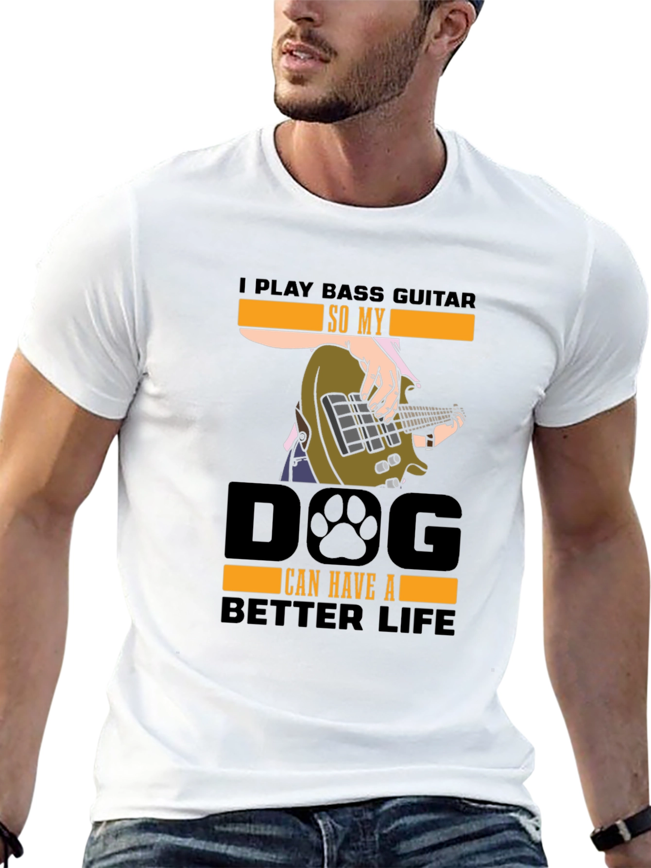 Bass Guitar Dog Lover T-Shirt