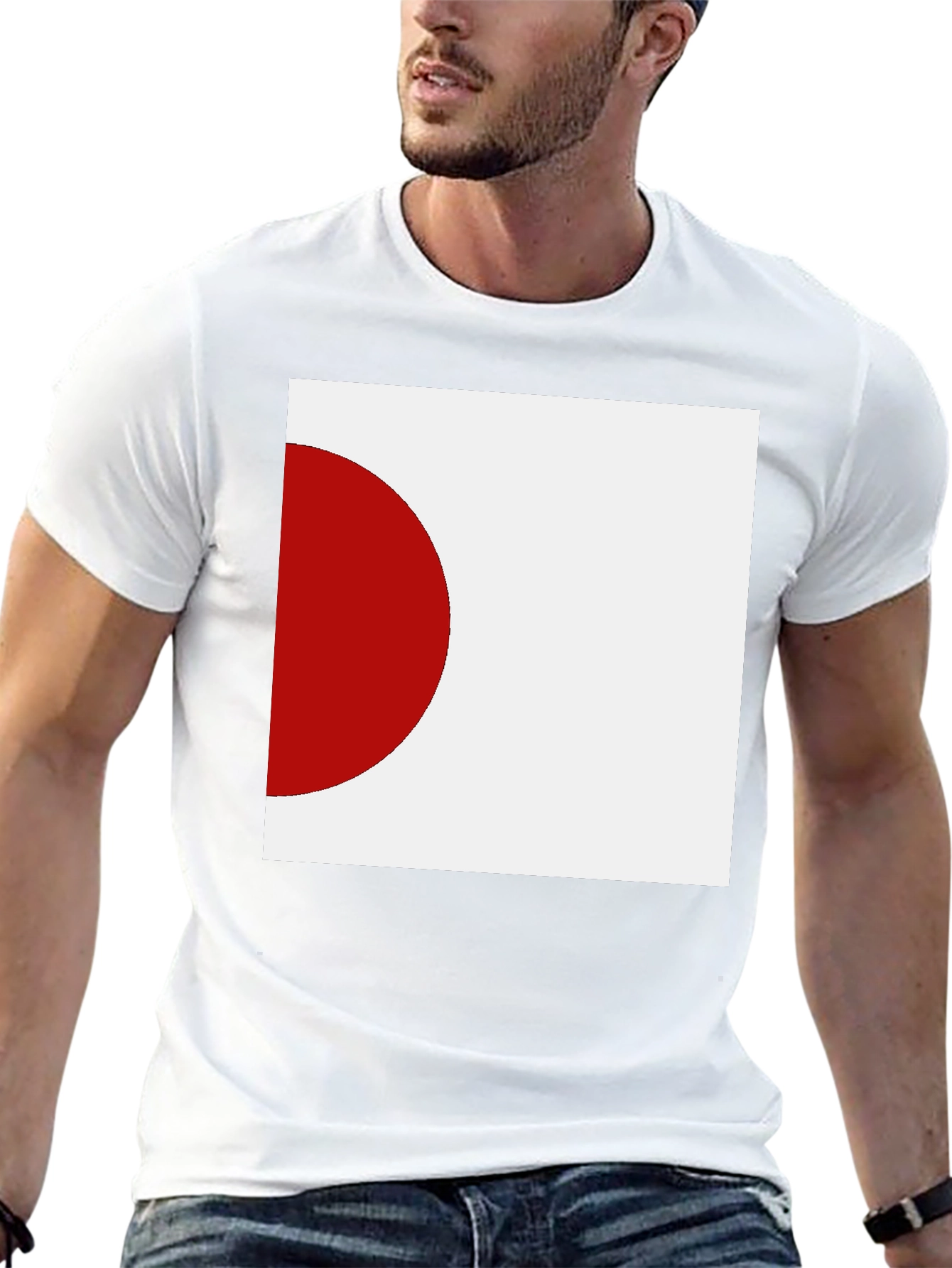 Minimalist Japan Flag Graphic Black T-Shirt