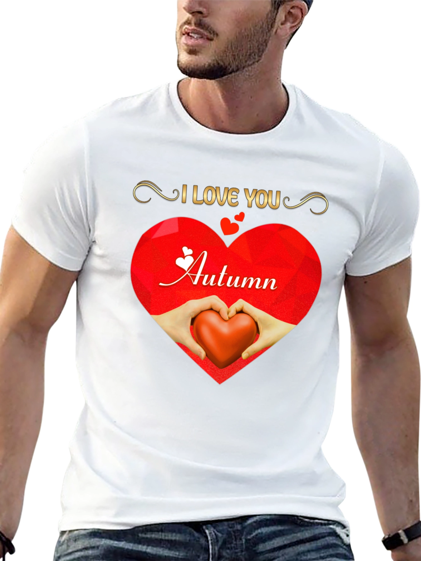 I Love You Autumn Heart Graphic T-Shirt