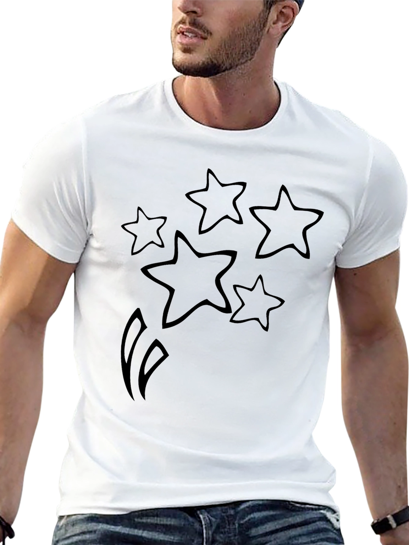 Starry Graphic Black T-Shirt