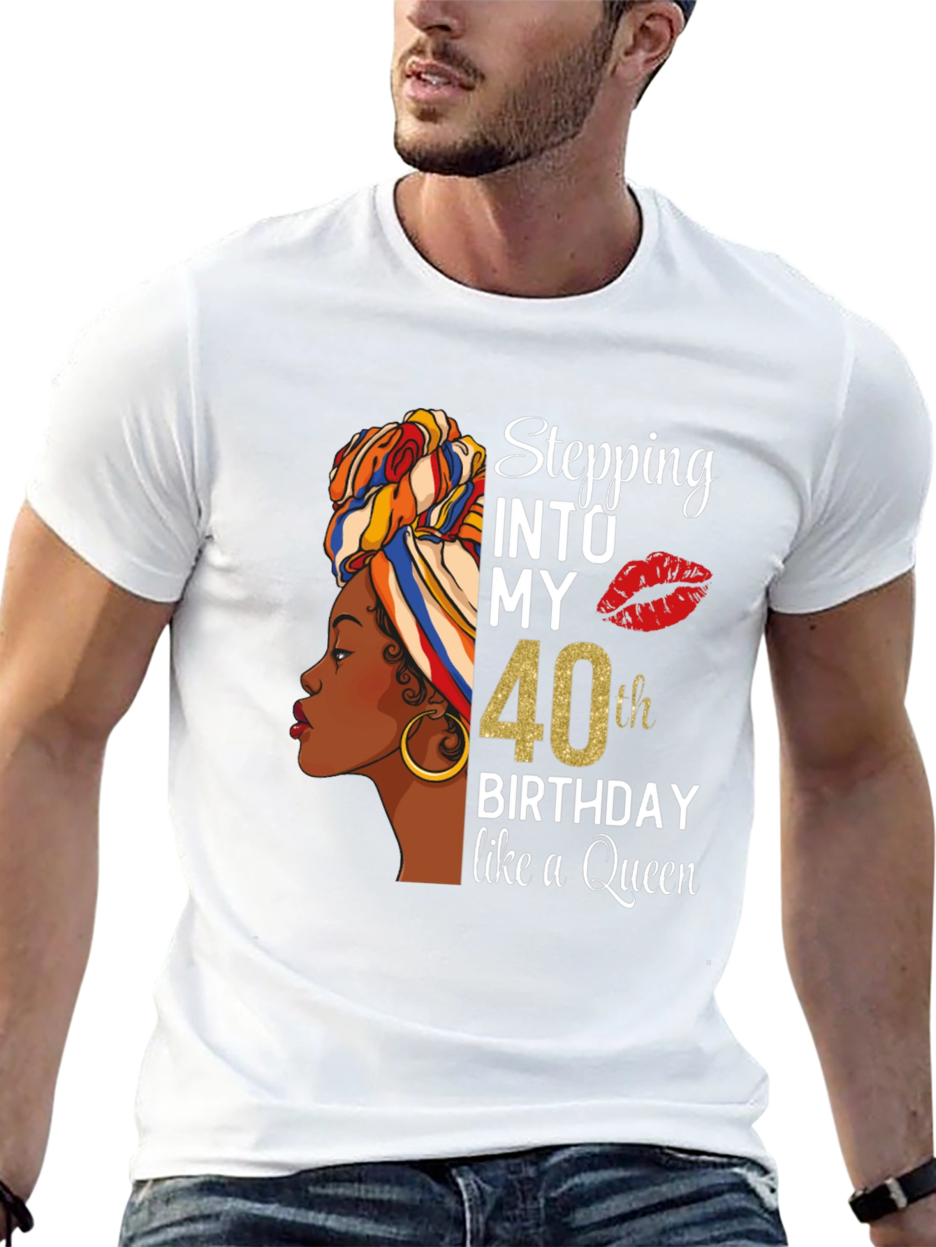 Stepping Into My 40th Birthday Queen T-Shirt