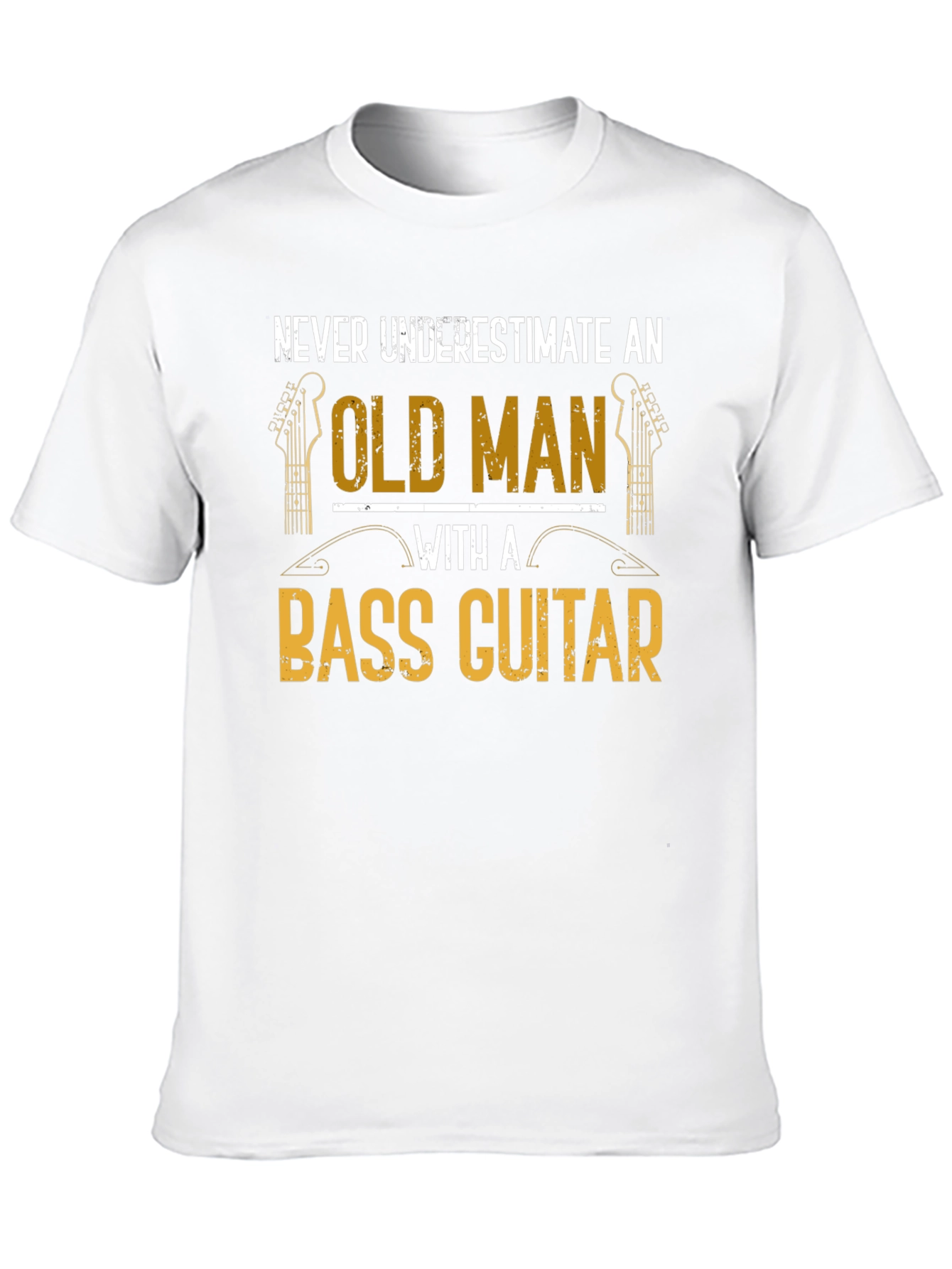 Bass Guitar Old Man Graphic Tee