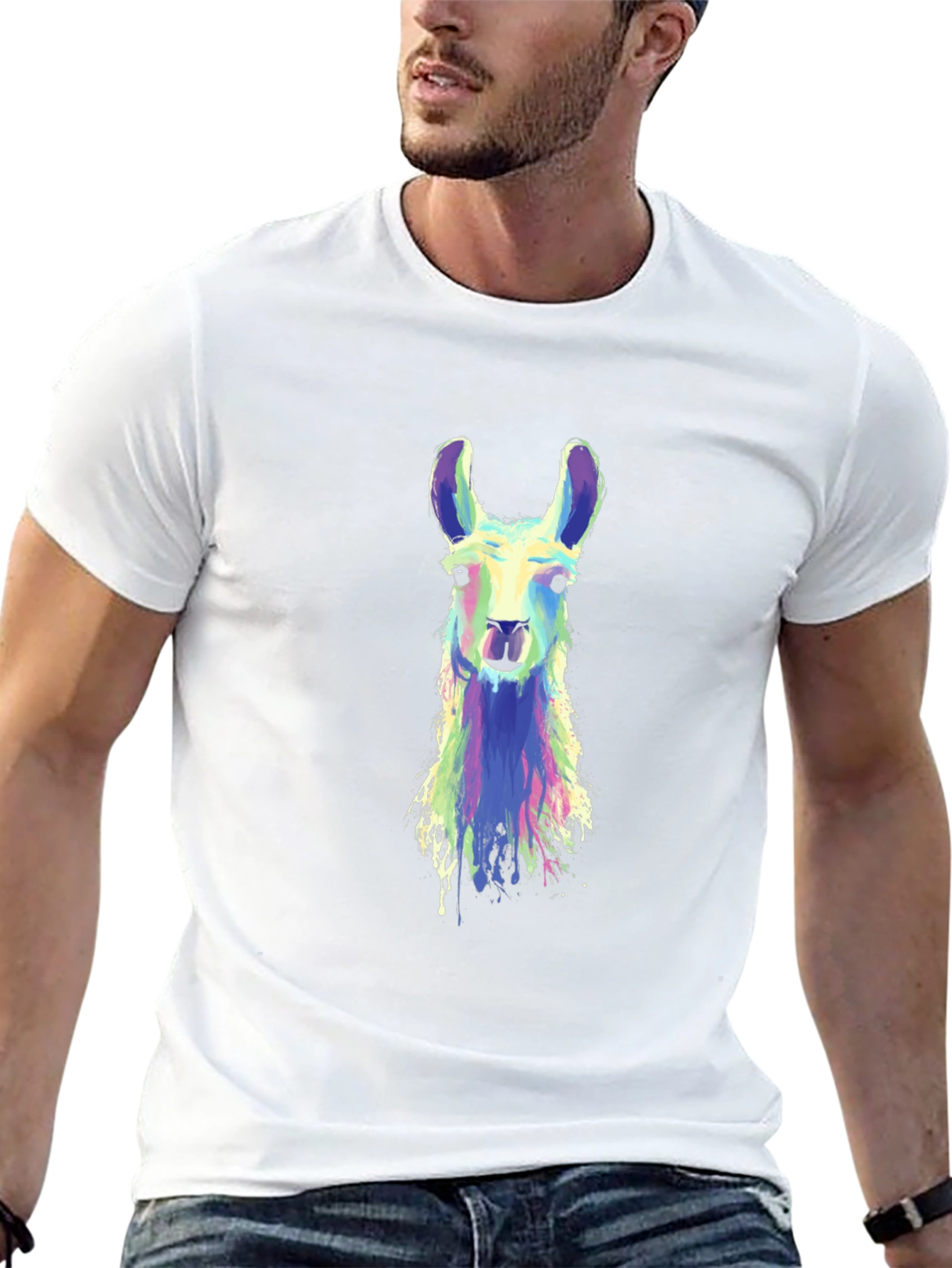 Llama Art Graphic Tee - Cool Animal Shirt