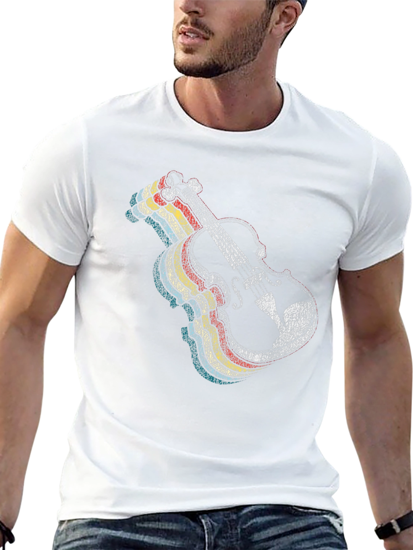 Retro Violin Graphic T-Shirt - Classic Music Lover Tee
