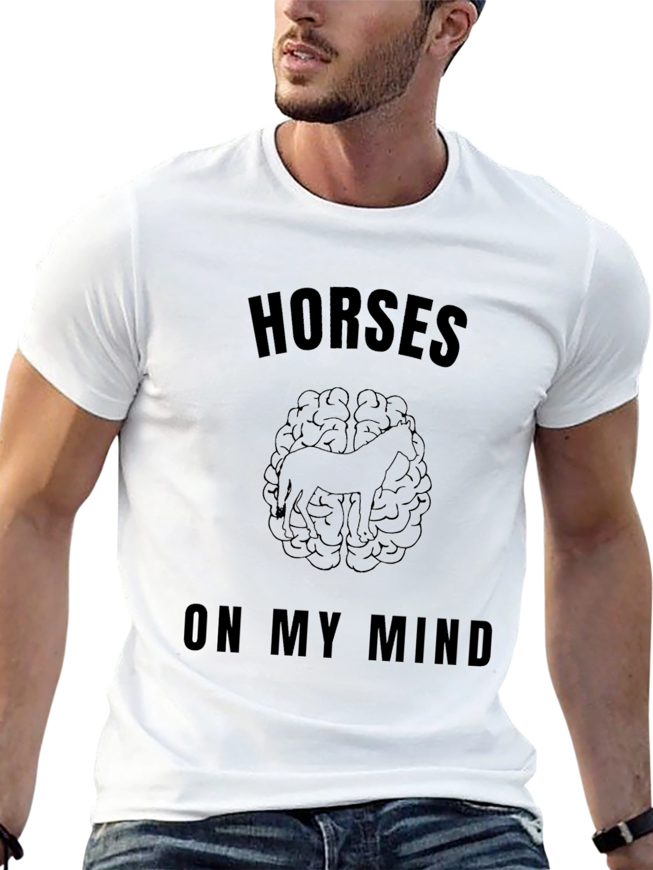 Horses On My Mind Graphic Tee - Black