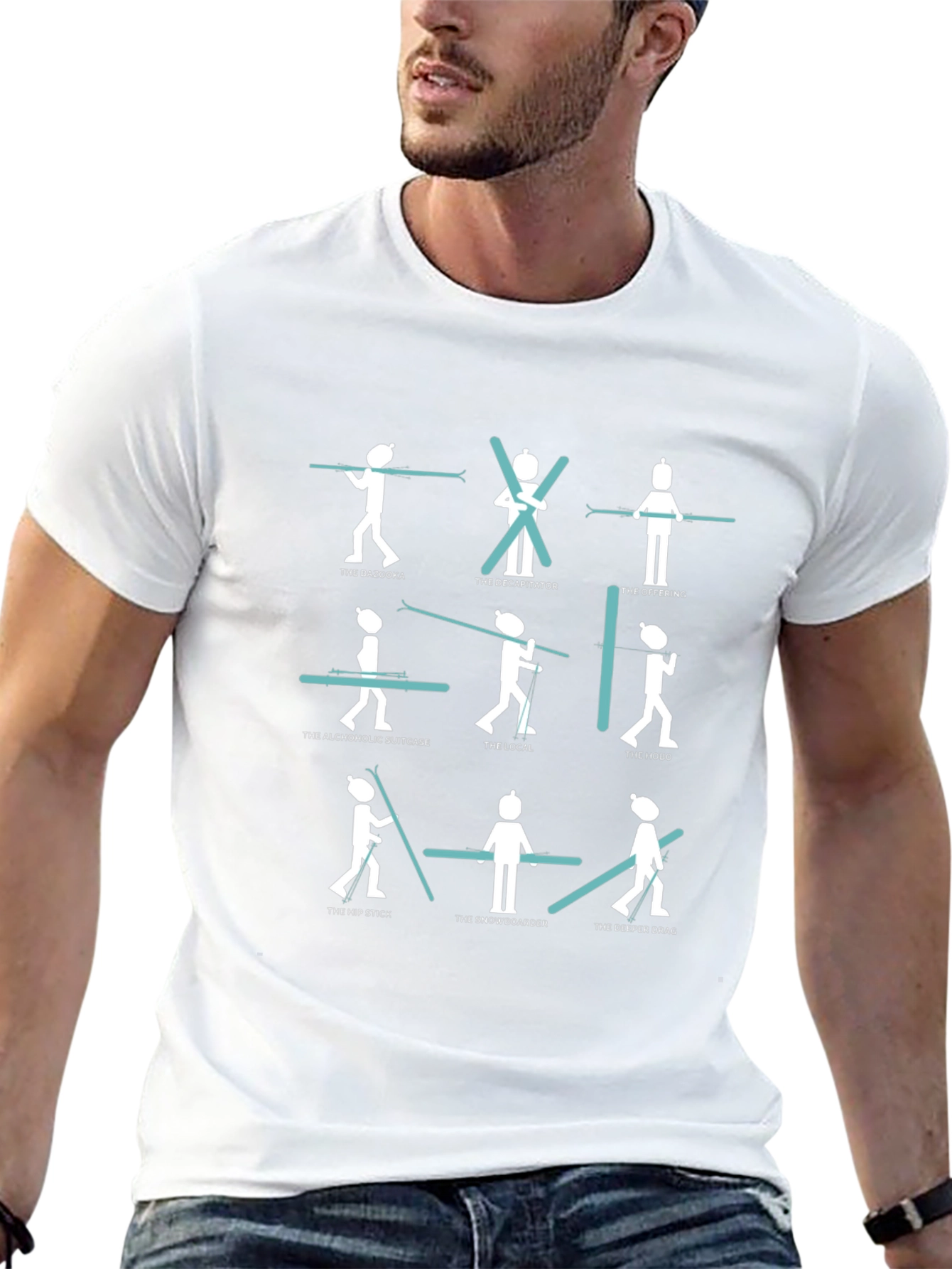 Funny Skiing T-Shirt - 9 Ski Styles Graphic Tee
