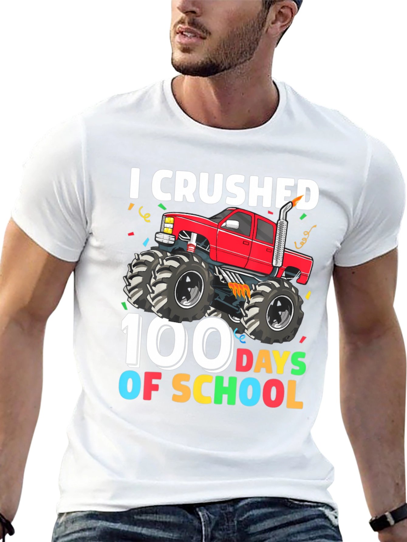 I Crushed 100 Days Of School Monster Truck Tee
