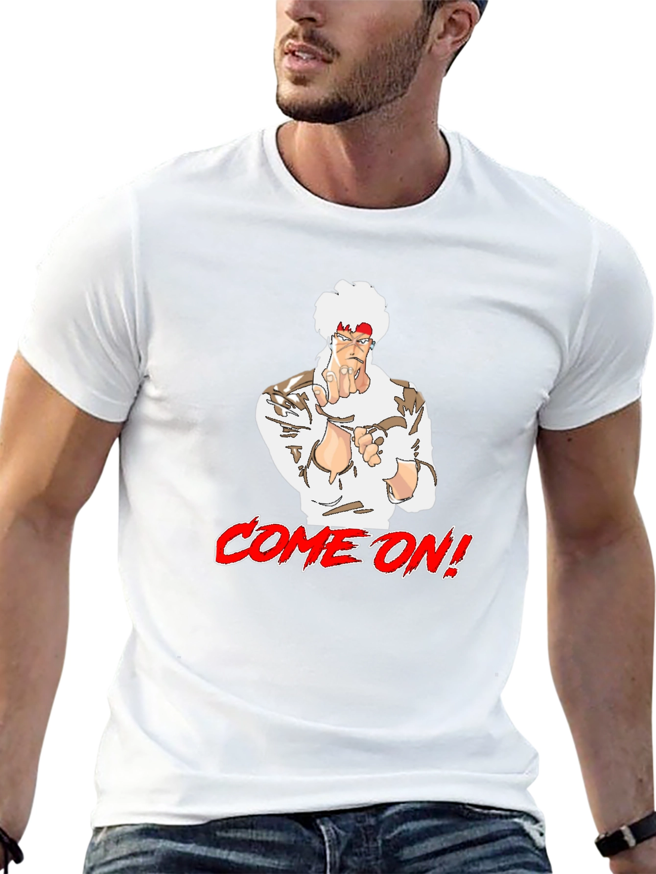 Retro Anime Style Graphic Tee - Come On!