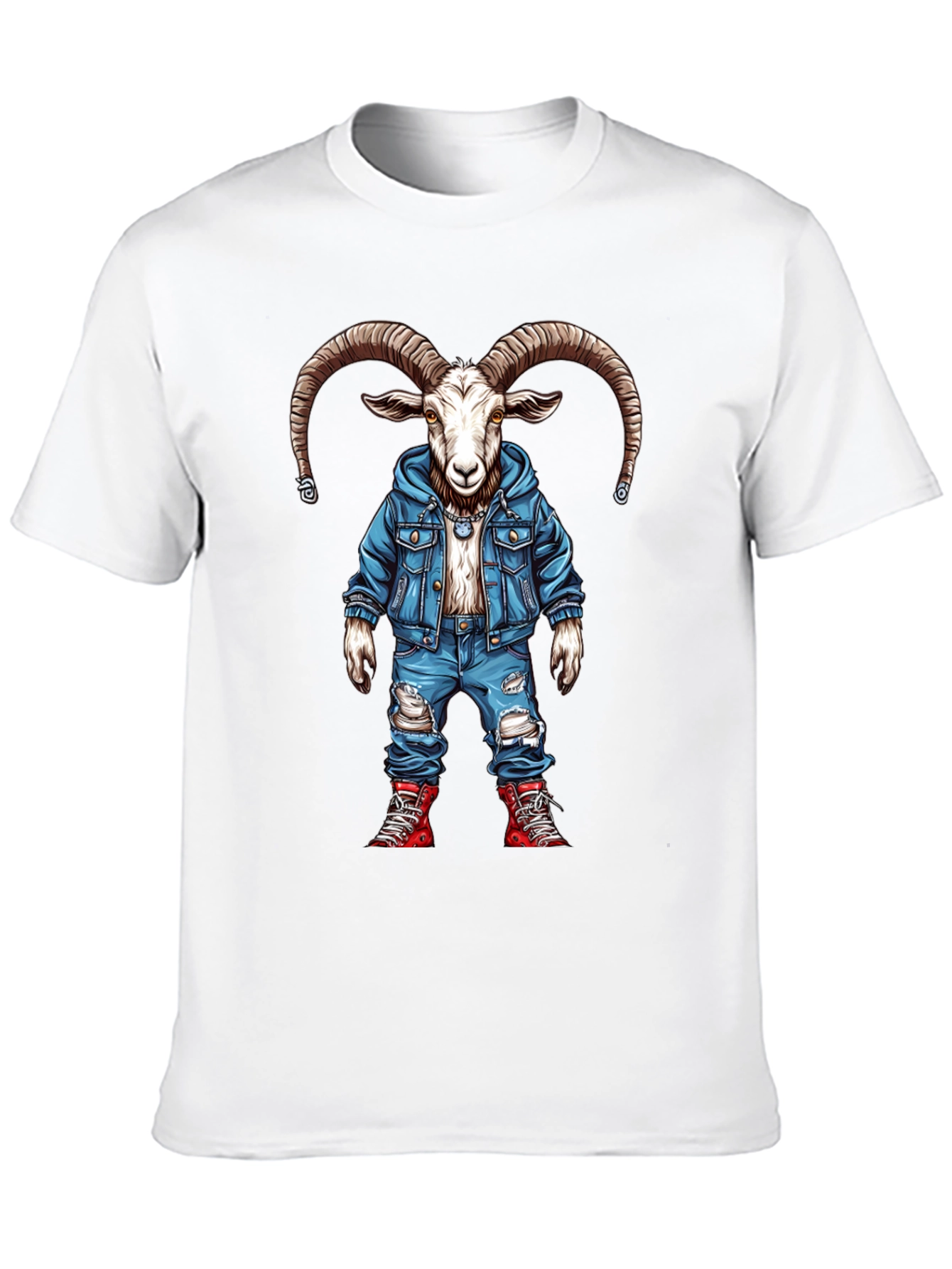 Goat Denim Graphic Tee - Urban Style