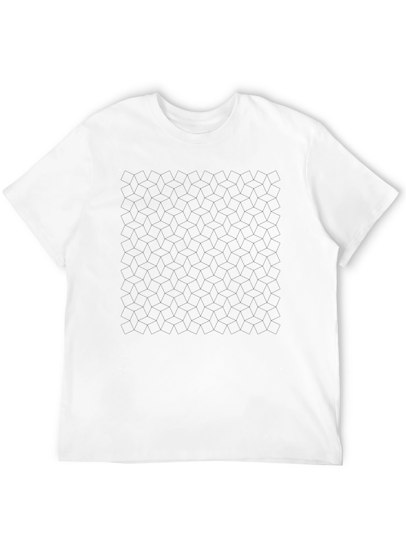 Mens Black Geometric Pattern T-Shirt