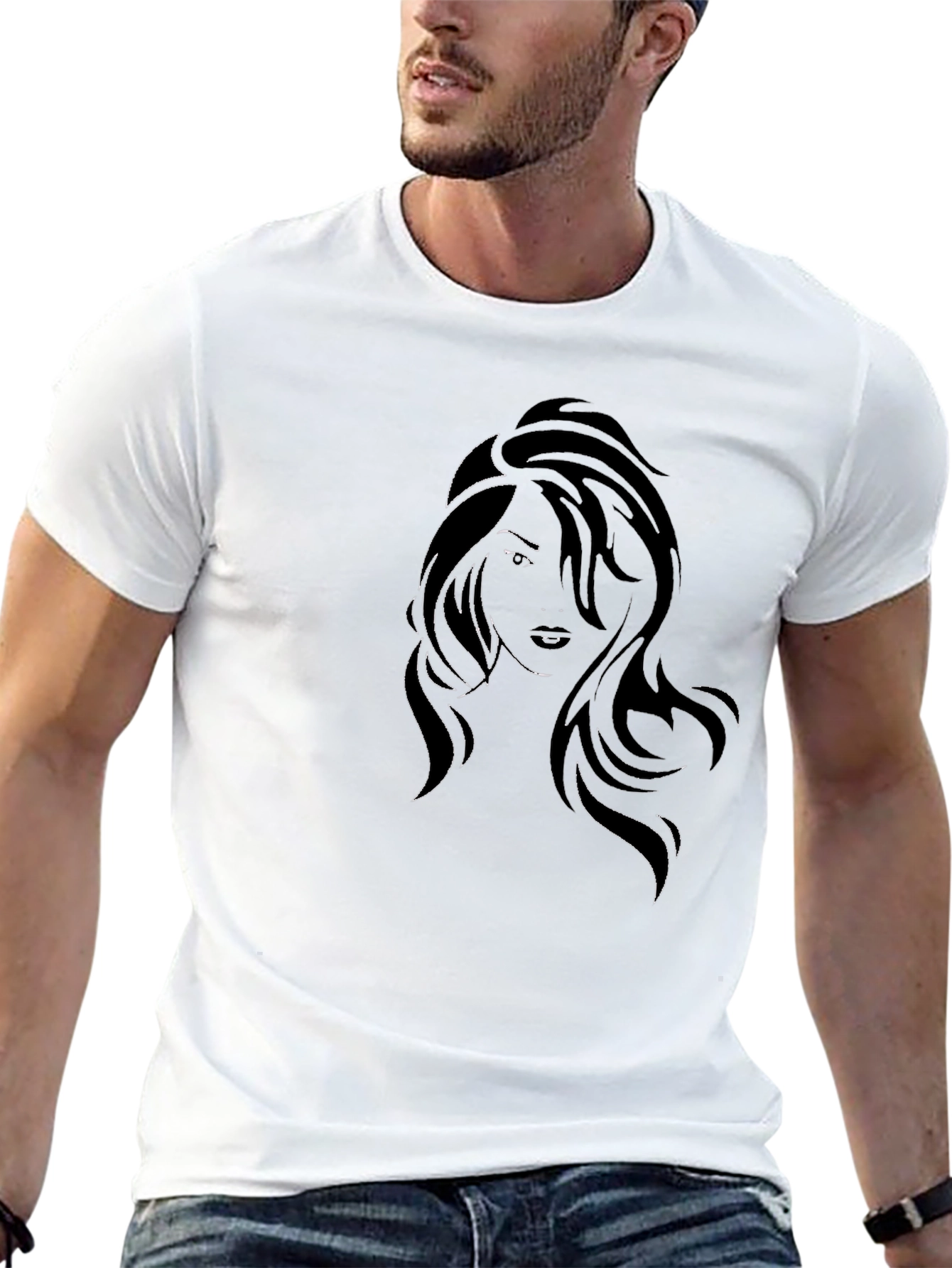 Woman Silhouette Graphic Tee - Black