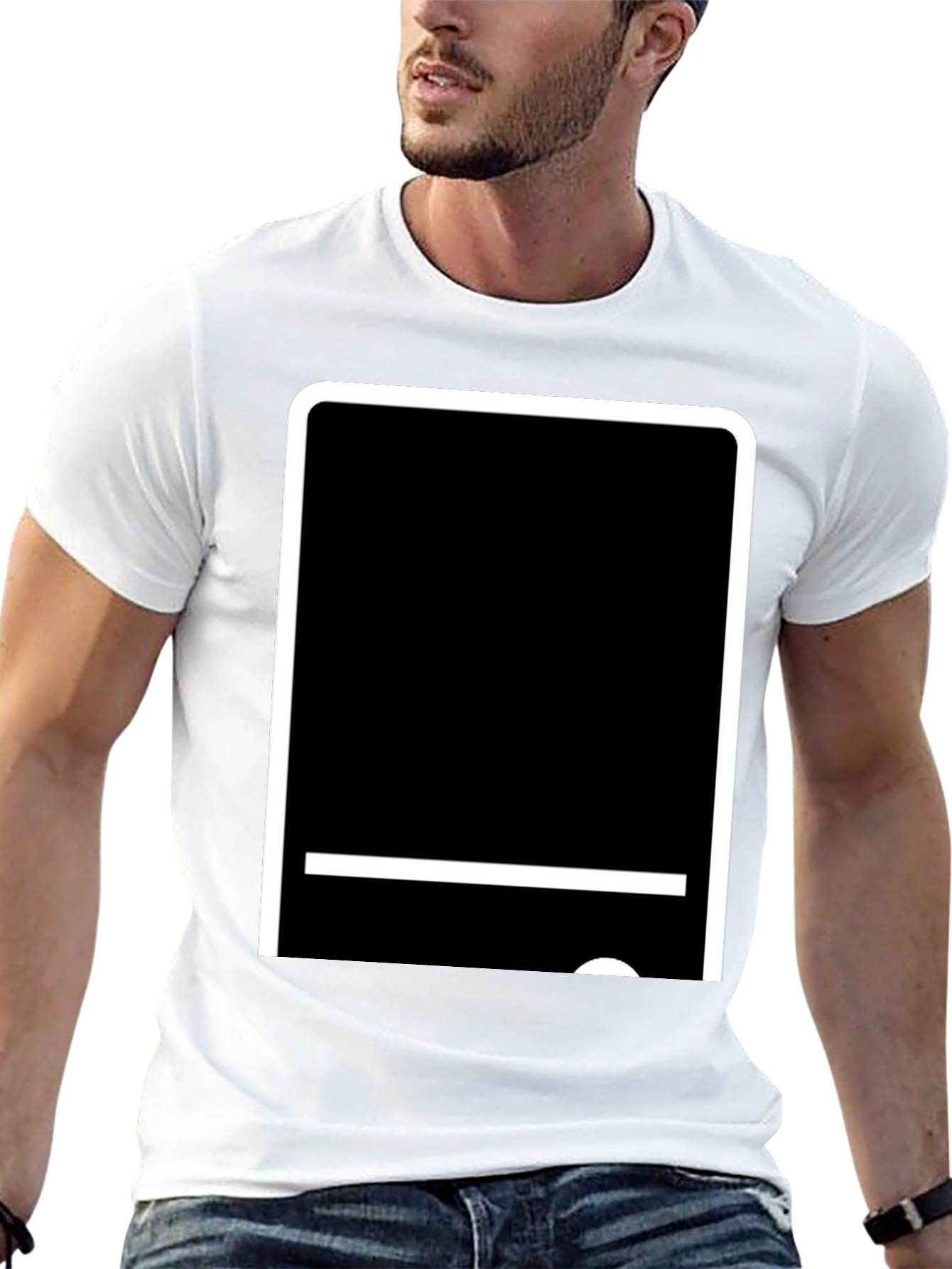 Modern Tech Tablet Graphic T-Shirt - Black
