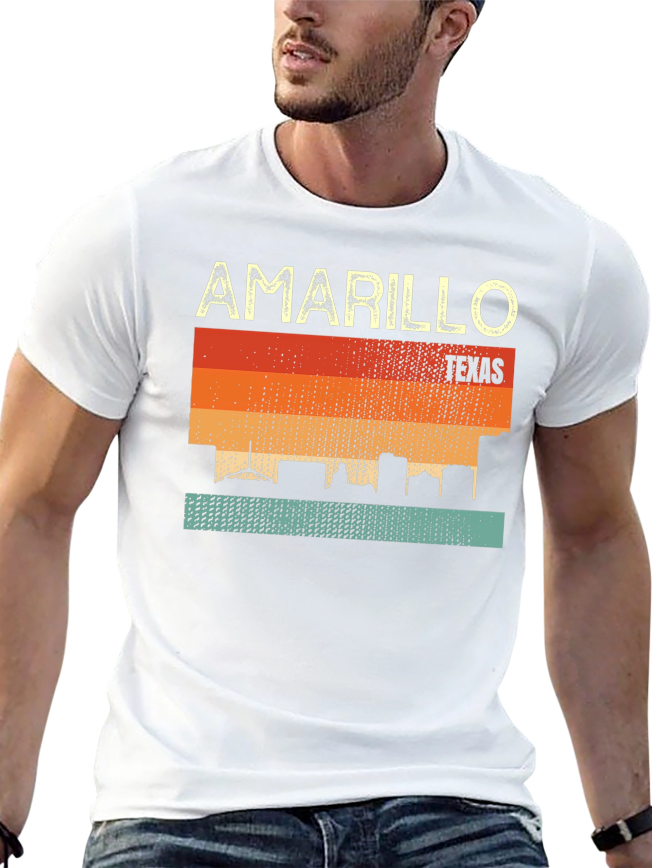 Amarillo Texas Skyline Retro T-Shirt