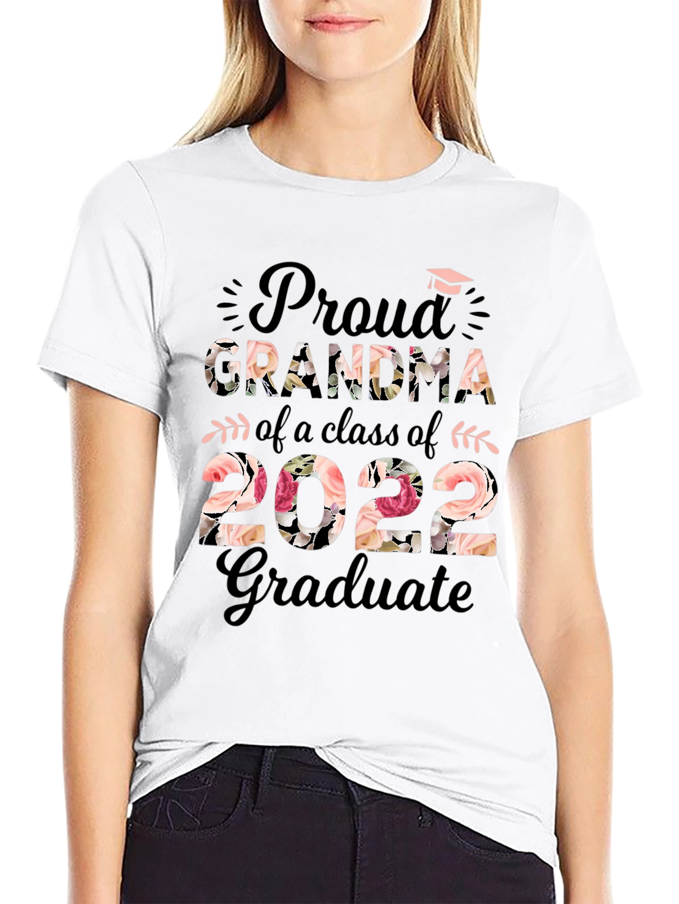 Proud Grandma Class of 2022 Floral T-Shirt