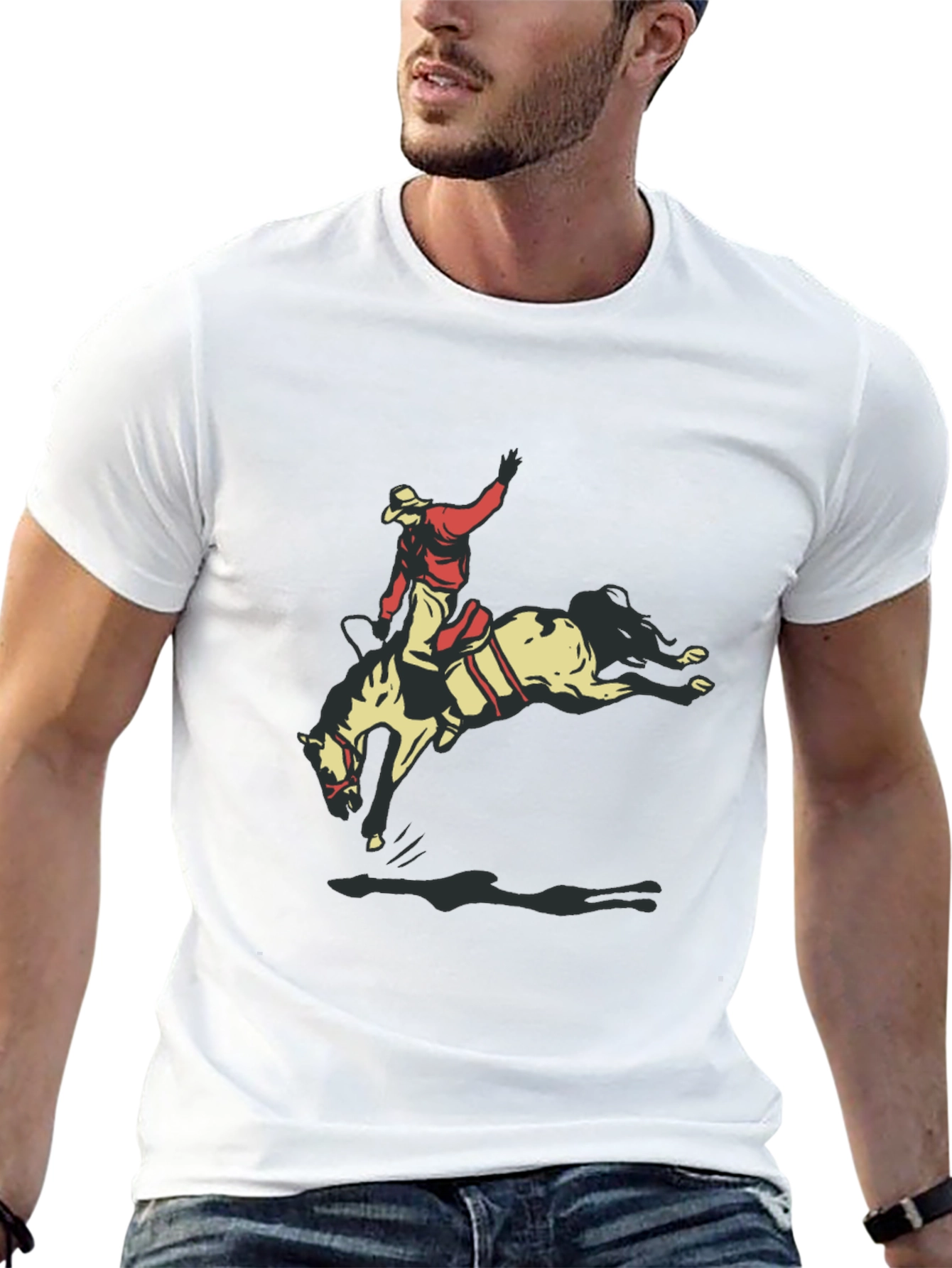 Rodeo Rider Graphic Tee - Black Casual T-Shirt