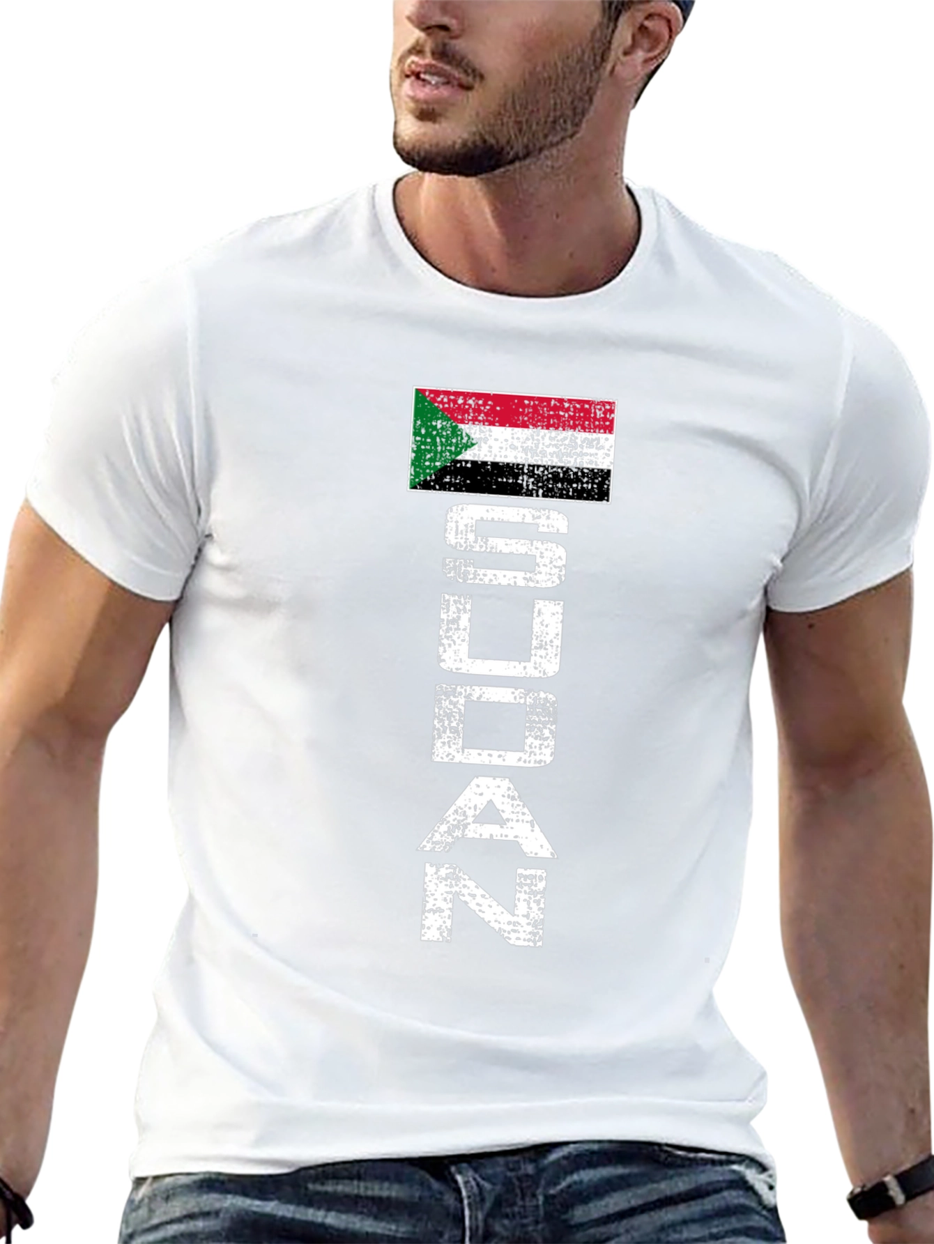 Sudan Flag Distressed T-Shirt
