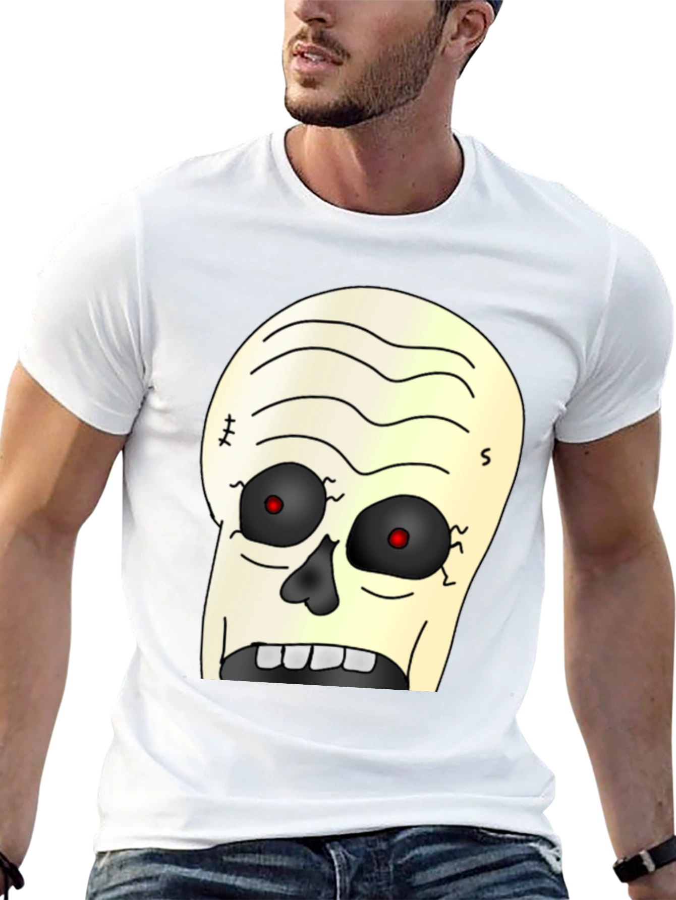 Zombie Cartoon Graphic T-Shirt - Black