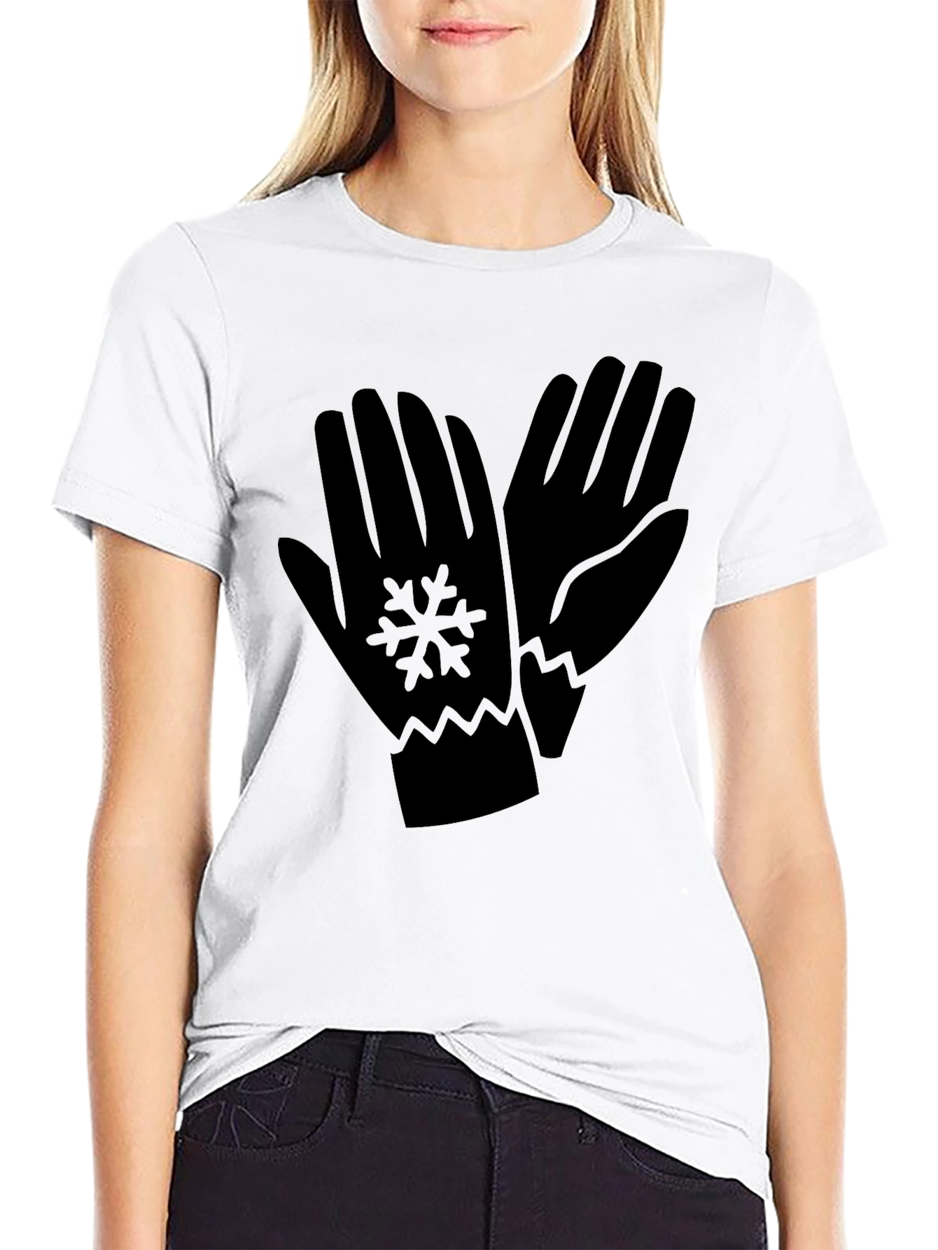 Winter Gloves Graphic Black T-Shirt
