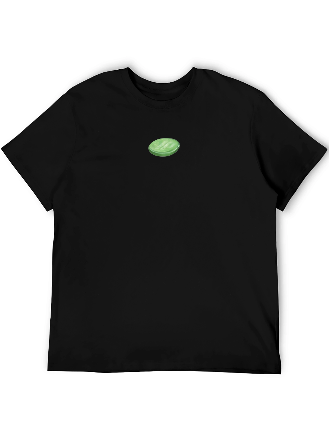 Mens Black T-Shirt with Green Mint Design