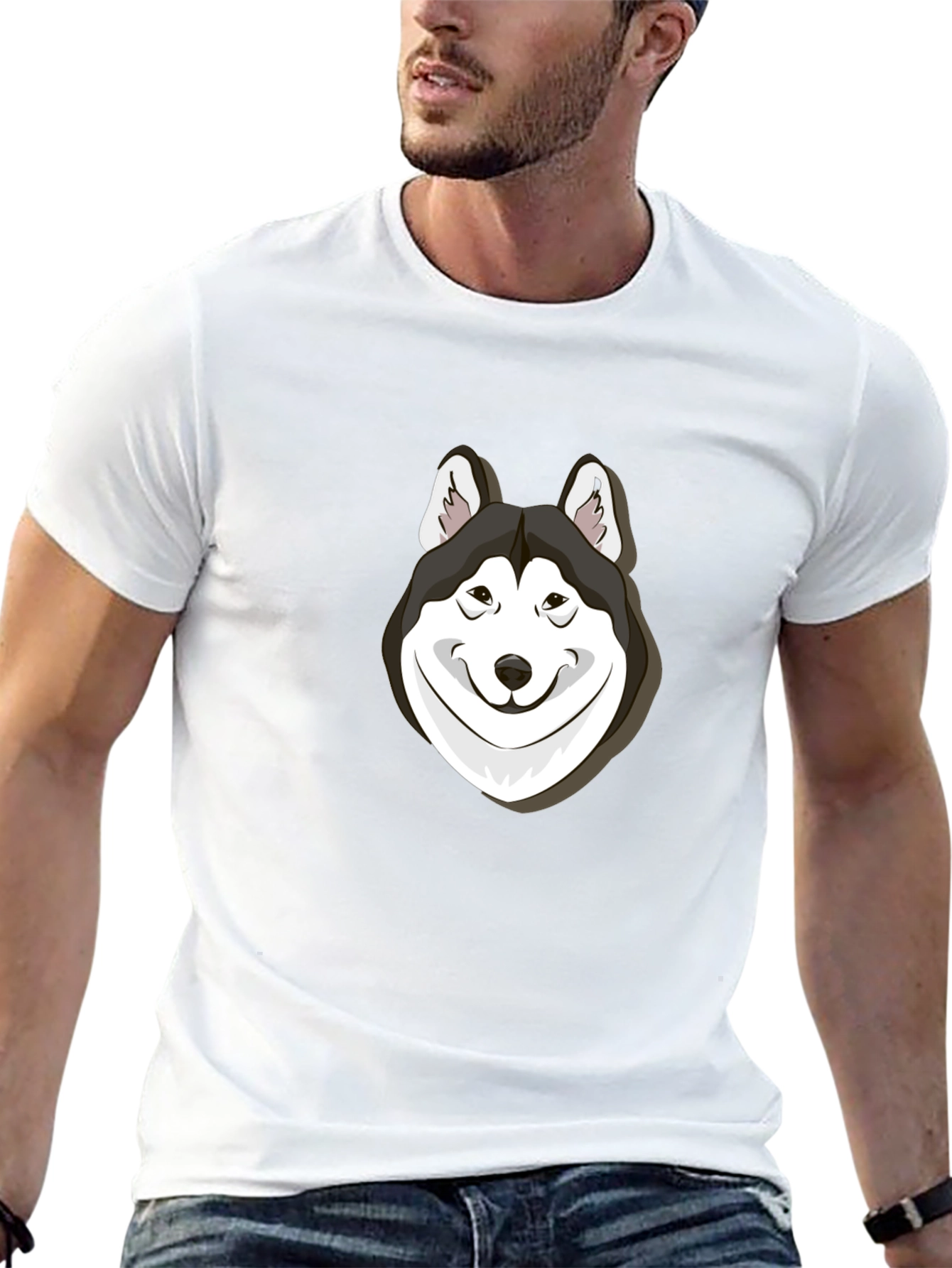 Husky Dog Graphic T-Shirt - Soft Cotton Blend Tee