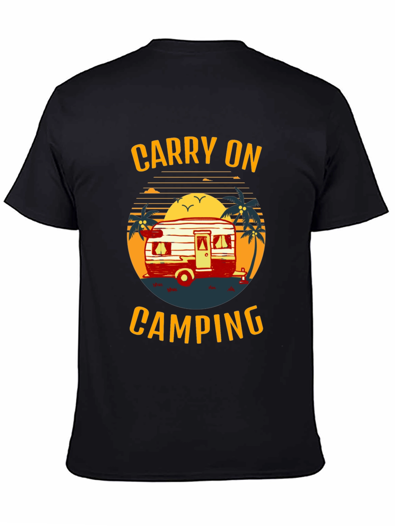 Carry On Camping Graphic Tee - Retro Camper Design