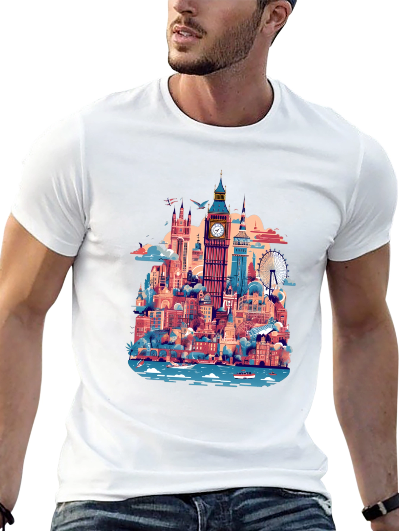 London Skyline Graphic Tee - Black