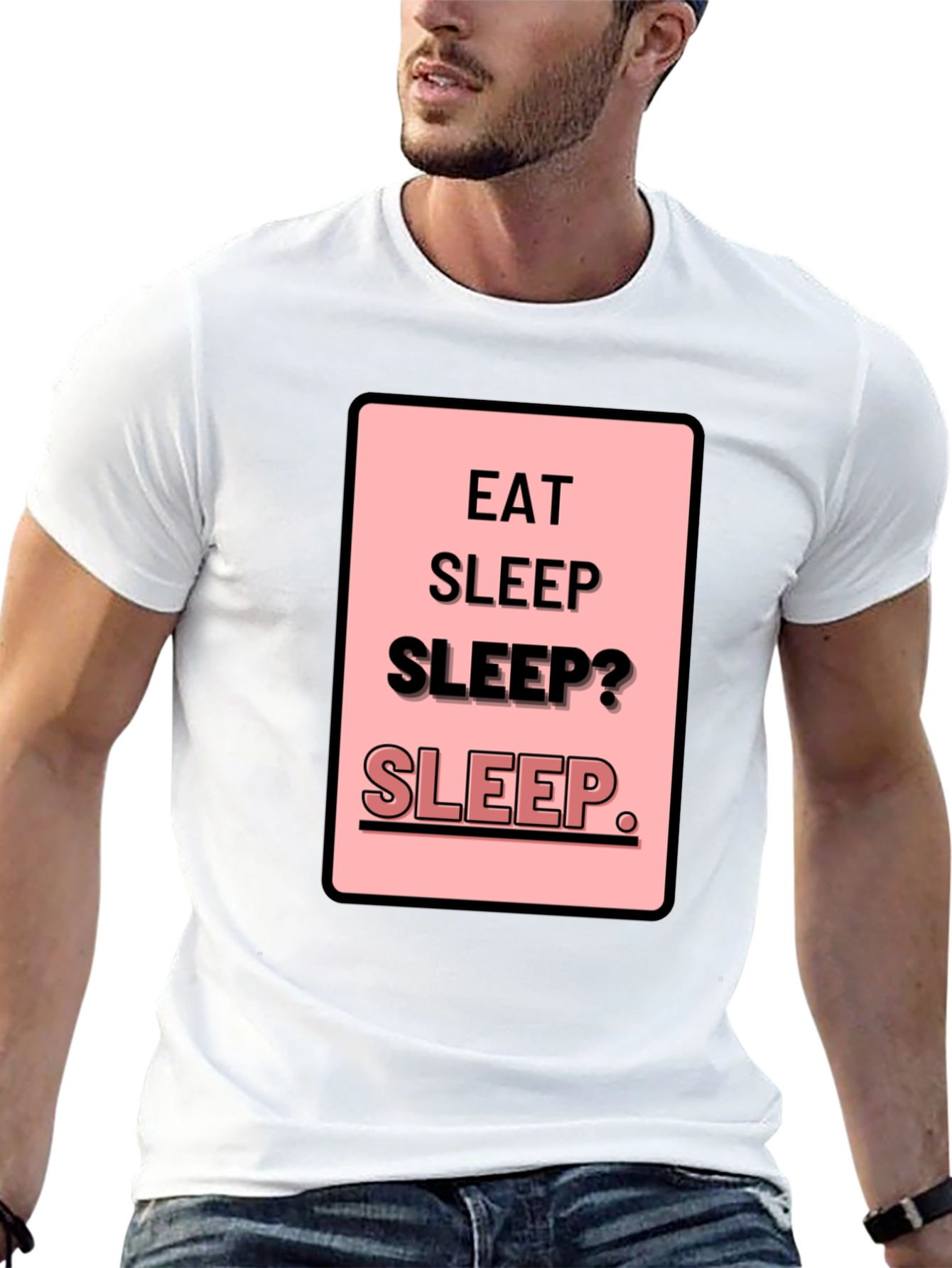 Eat Sleep Sleep? Funny Mens Black T-Shirt