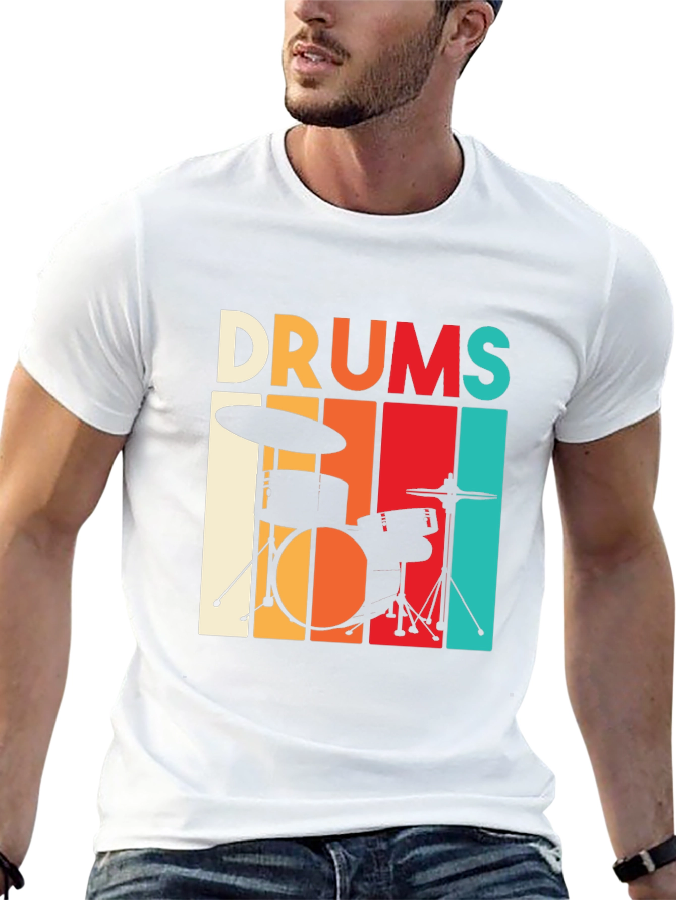 Retro Drums Graphic T-Shirt - Music Lover Tee