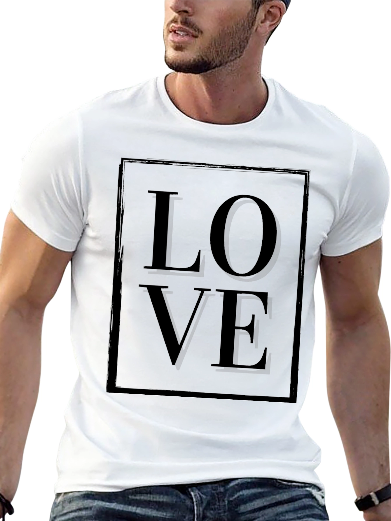 Modern Love Graphic Tee - Black Cotton Blend