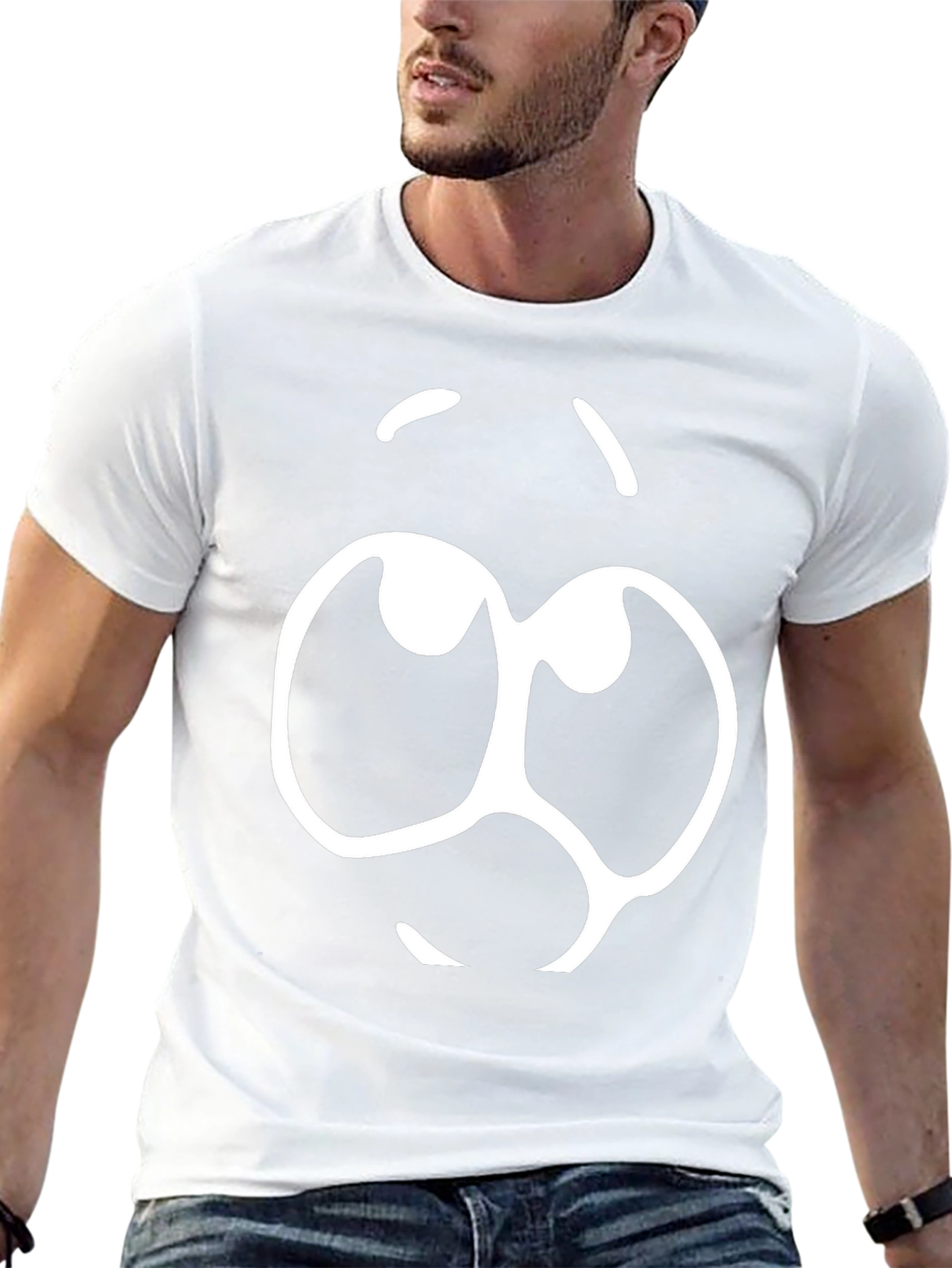 Cartoon Face Graphic Black T-Shirt