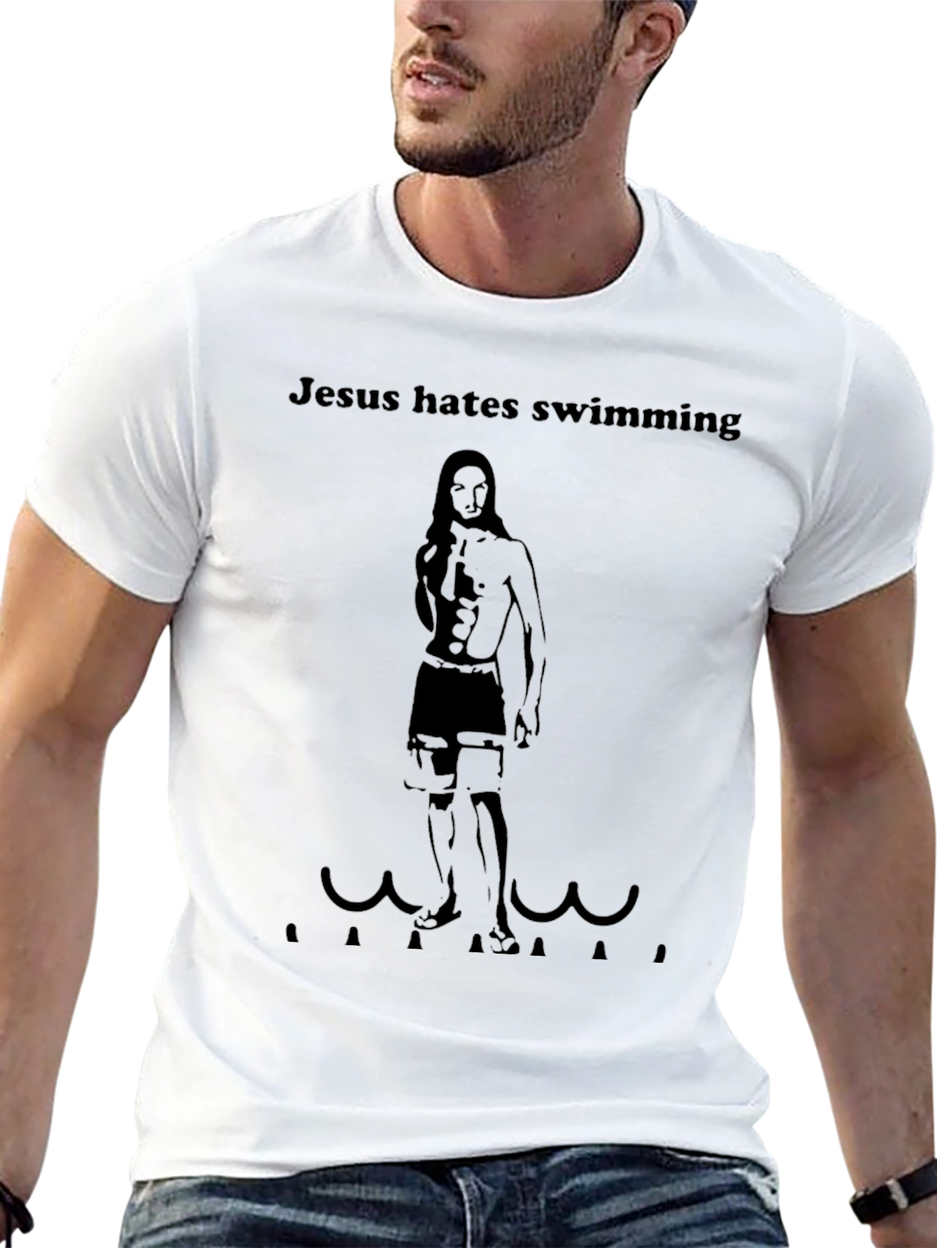 Jesus Hates Swimming Graphic T-Shirt