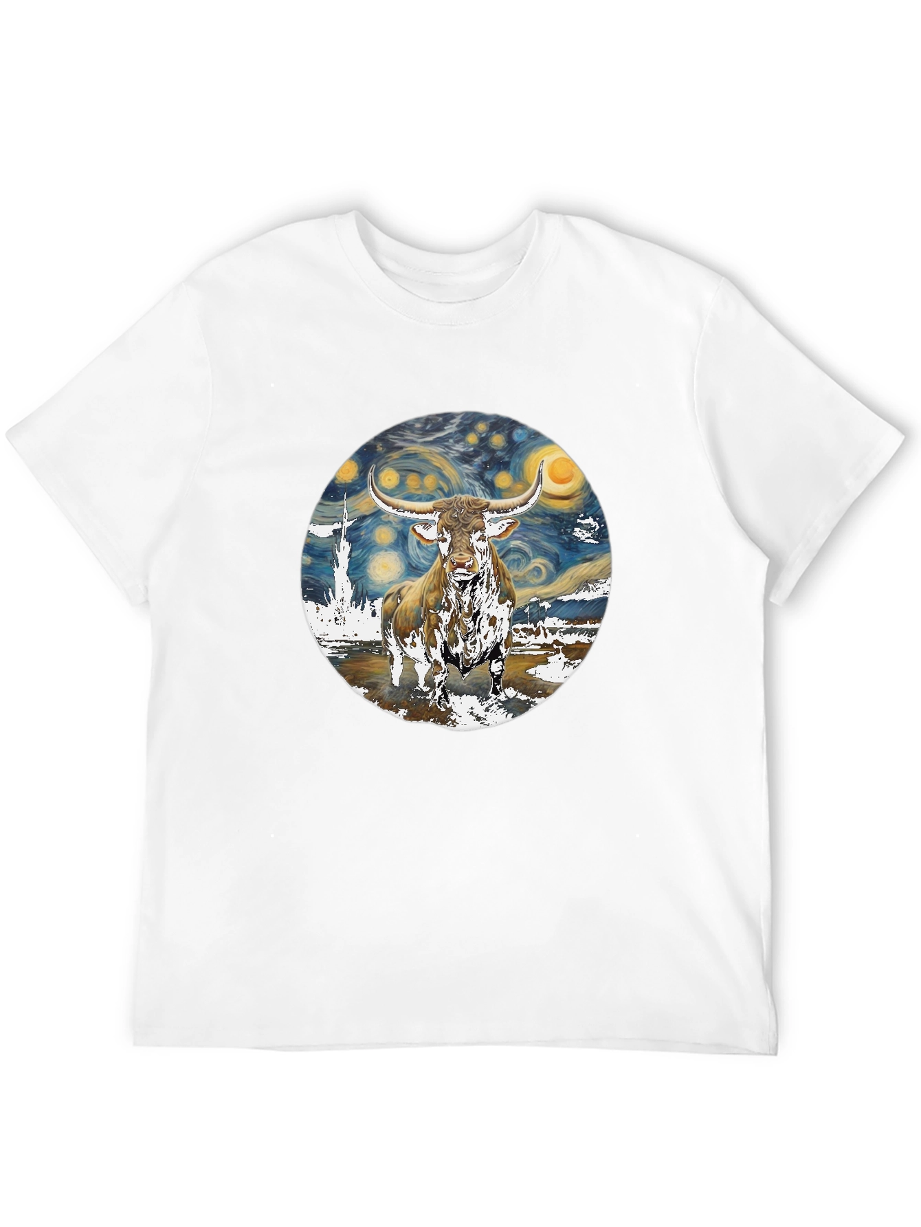 Starry Night Bull Graphic Tee