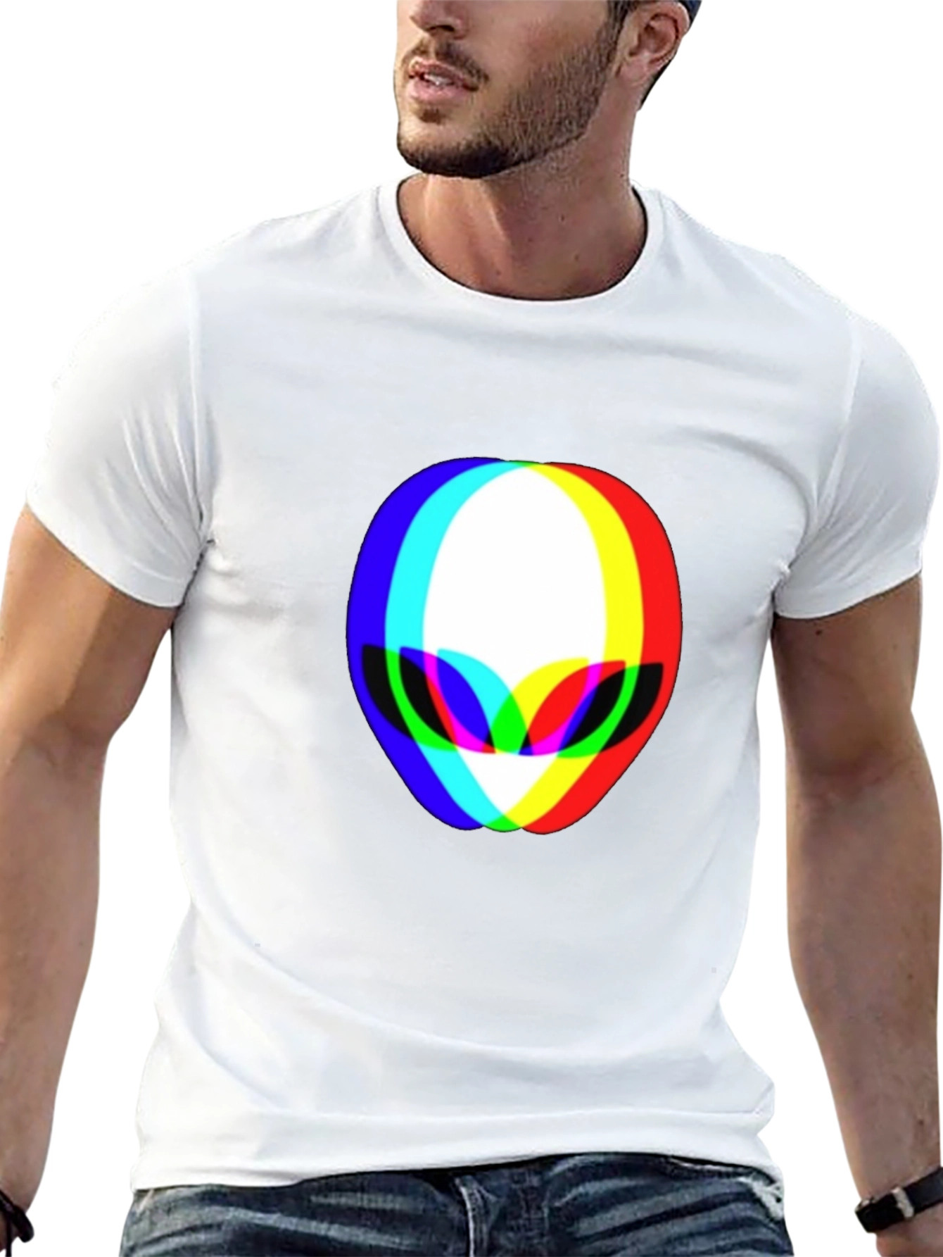 Retro Alien Head T-Shirt - Black Cotton Tee