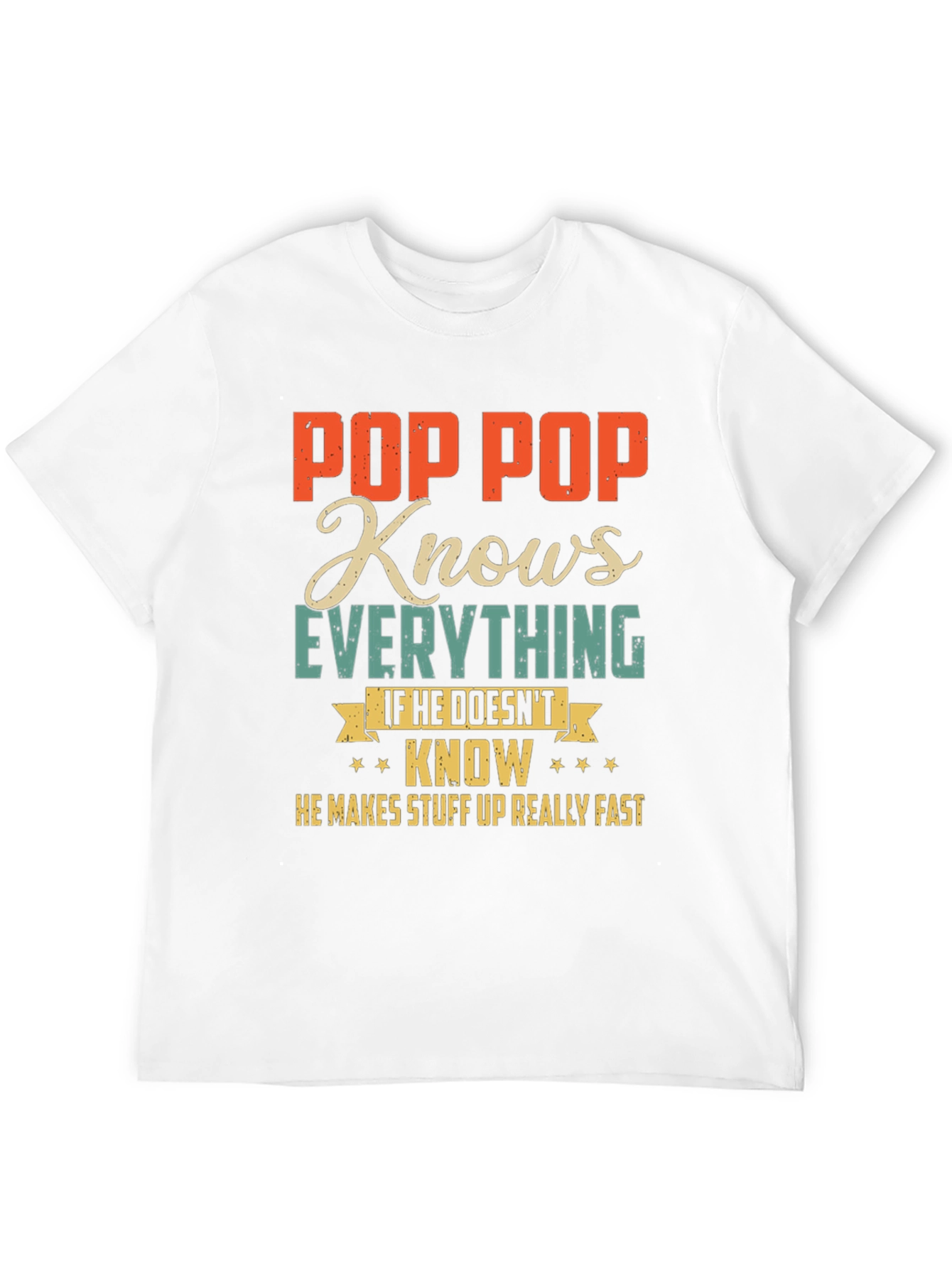 Pop Pop Knows Everything Black T-Shirt