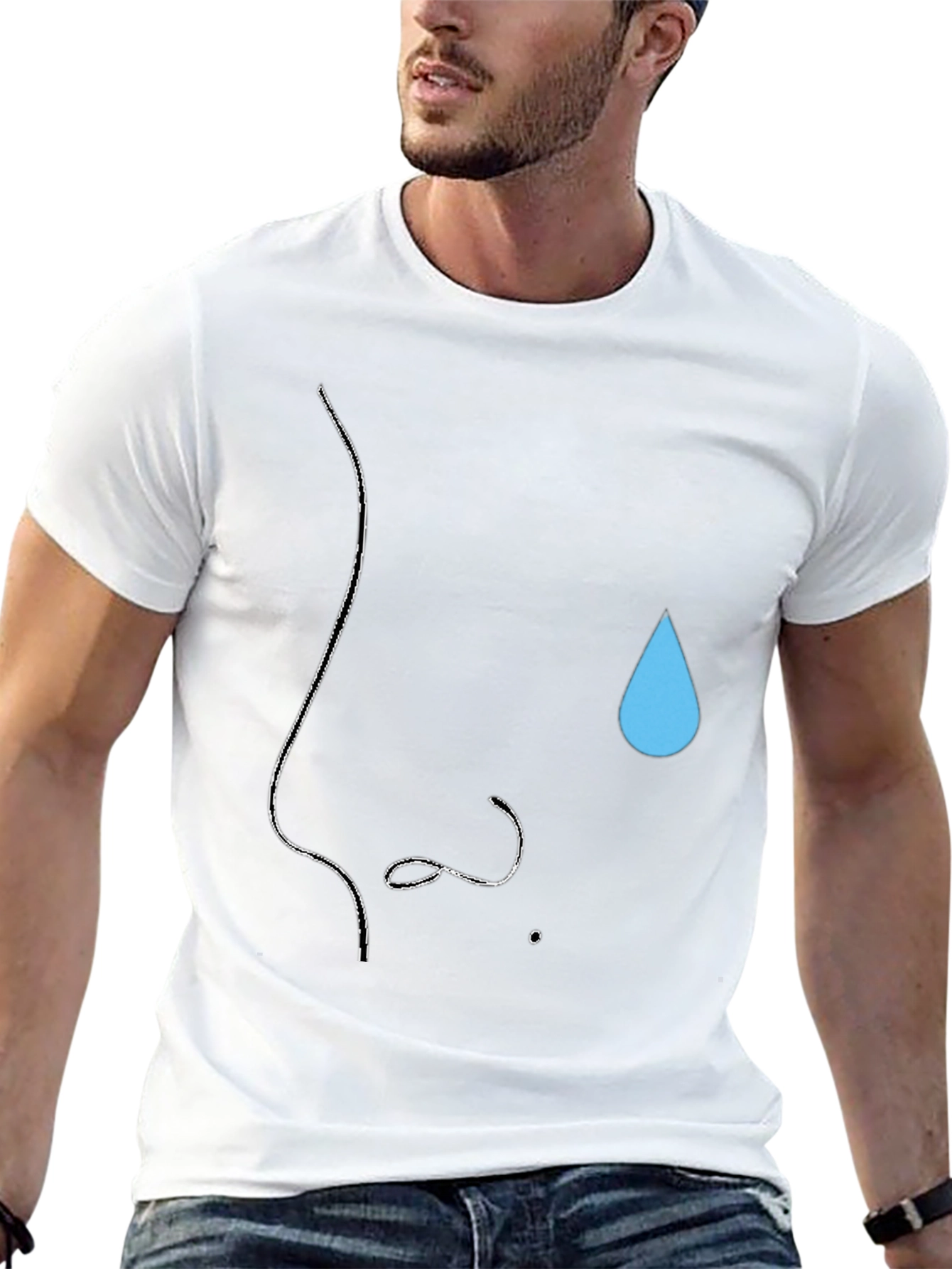Minimalist Nose & Teardrop Black T-Shirt