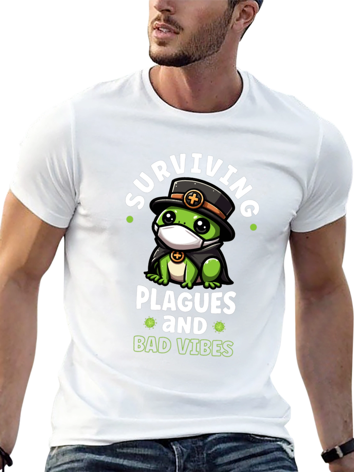 Surviving Plagues Funny Graphic T-Shirt