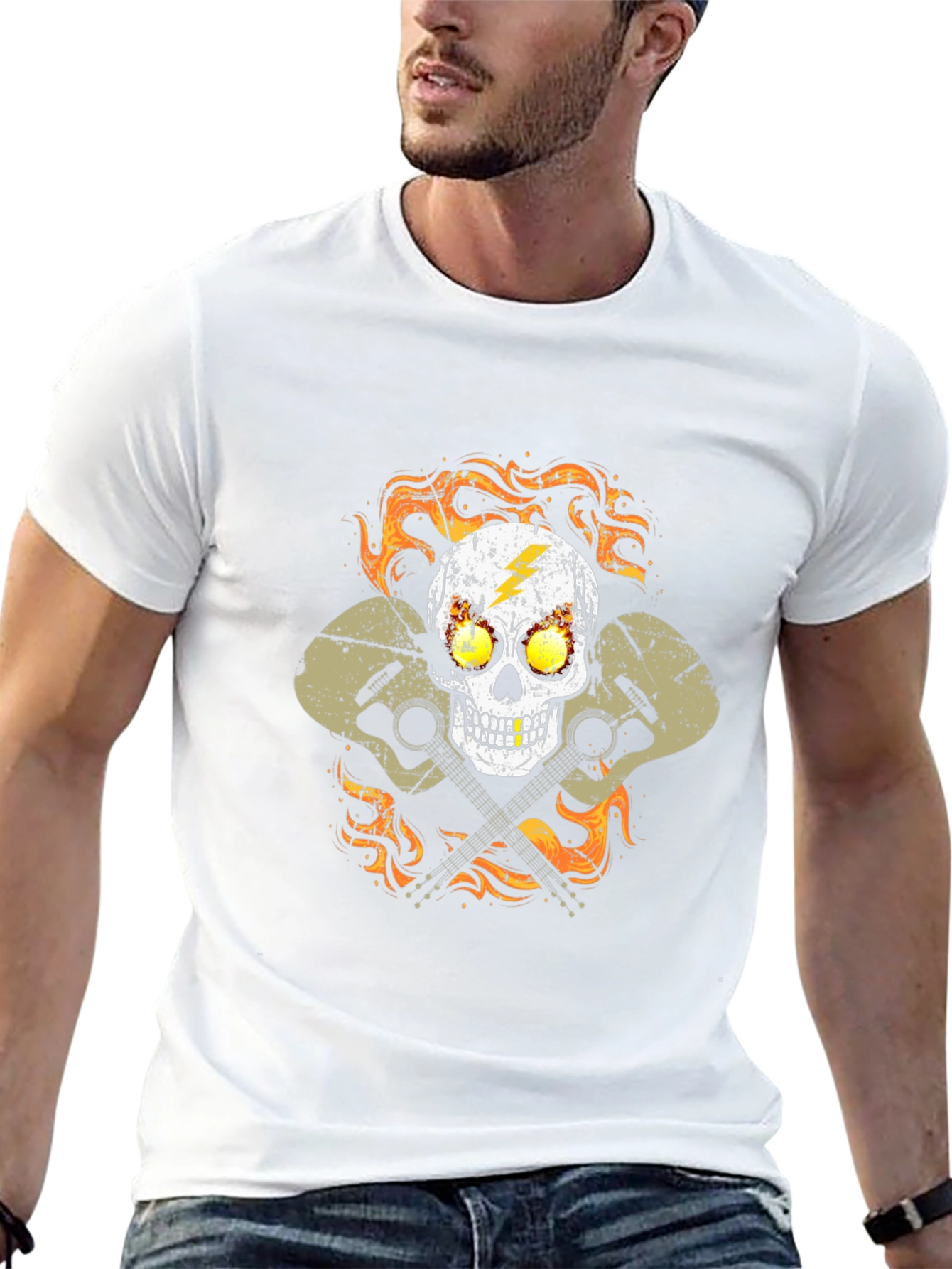 Skull & Guitars Graphic Tee - Rocker Style